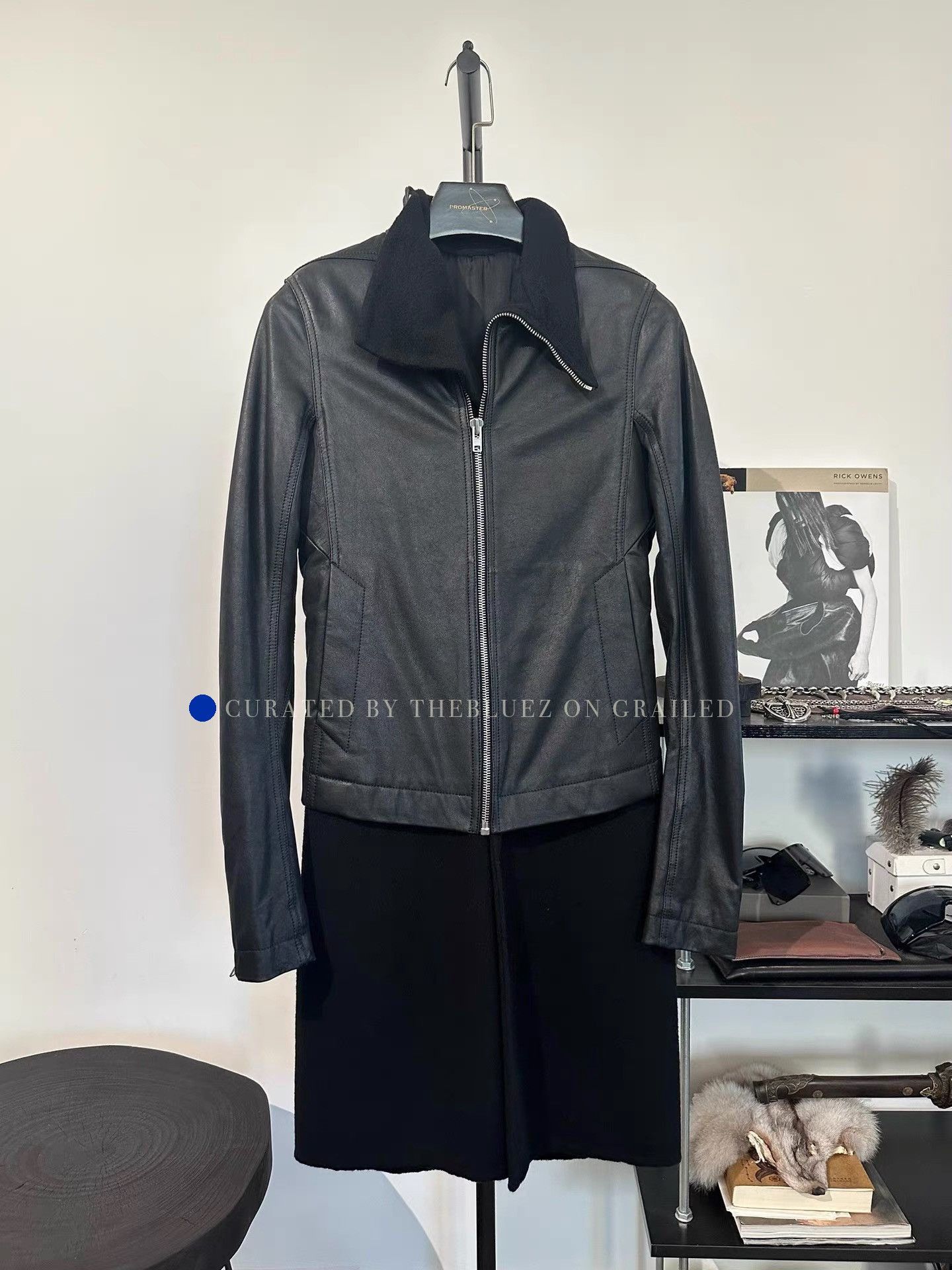 Rick Owens Black Leather Jacket with Zip Closure - Size S Size US S / EU 44-46 / 1 - 1 Thumbnail