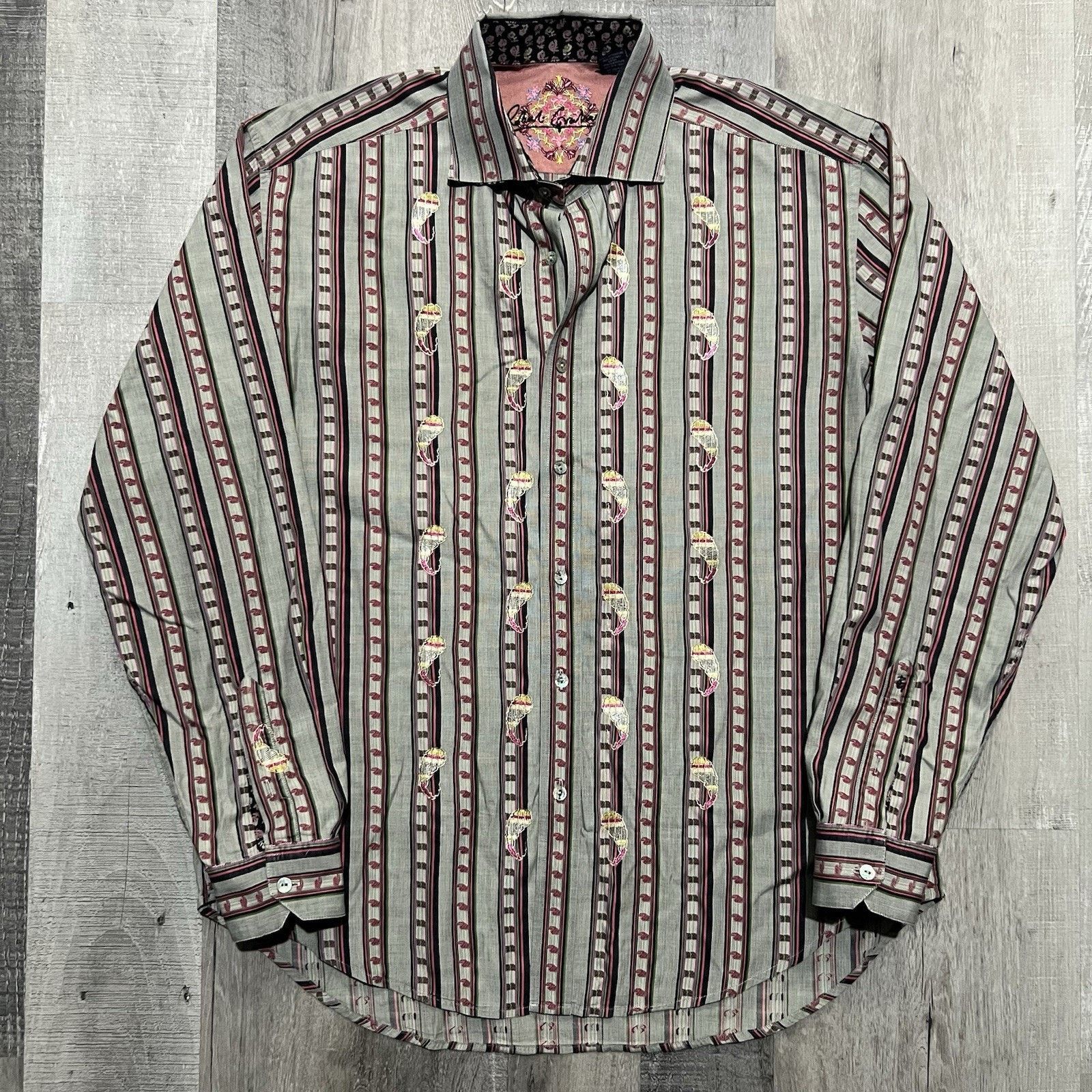 Robert Graham Robert Graham Button Shirt Impala Embroidered Striped Sz XL Size US XL / EU 56 / 4 - 1 Thumbnail