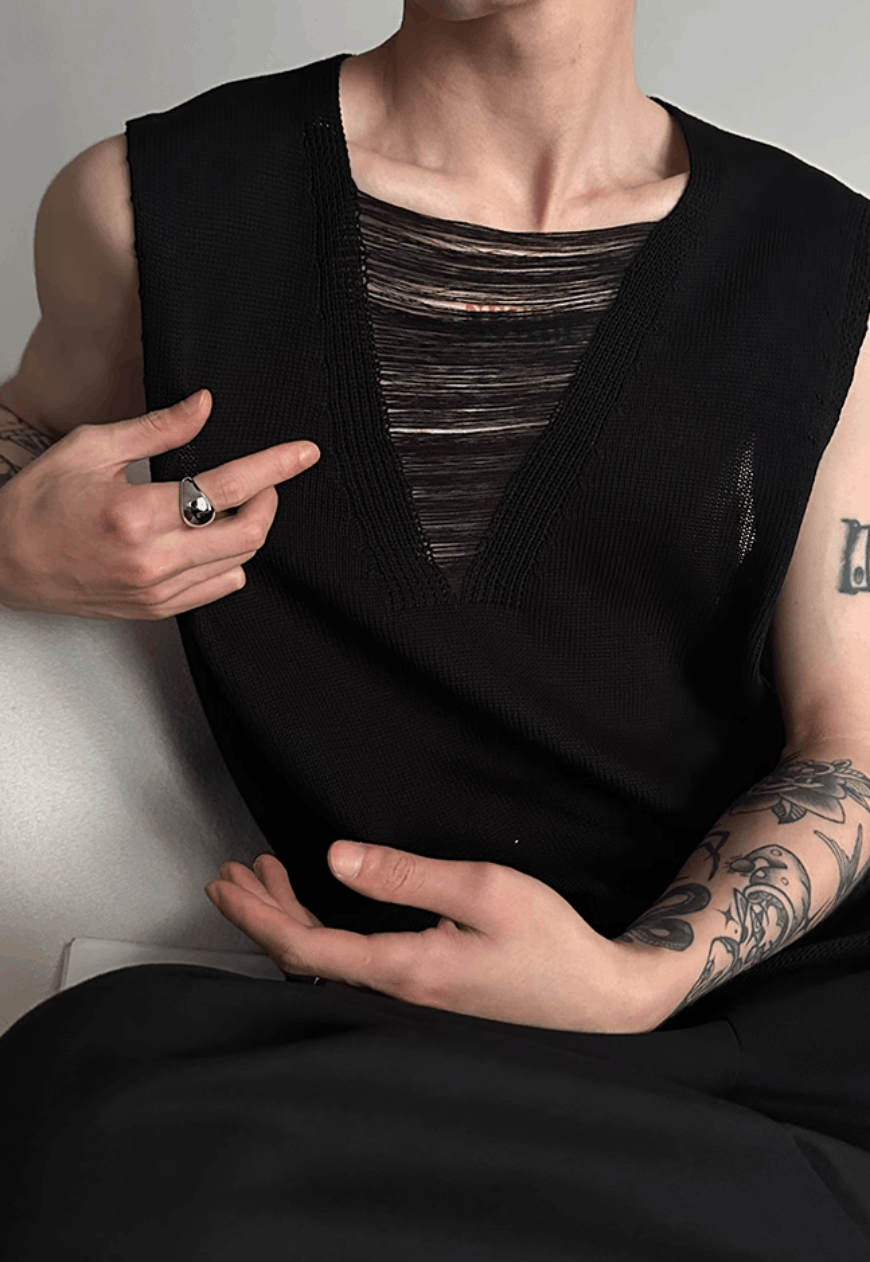 Other Men’s Neck design knitted Vest Size US M / EU 48-50 / 2 - 1 Thumbnail