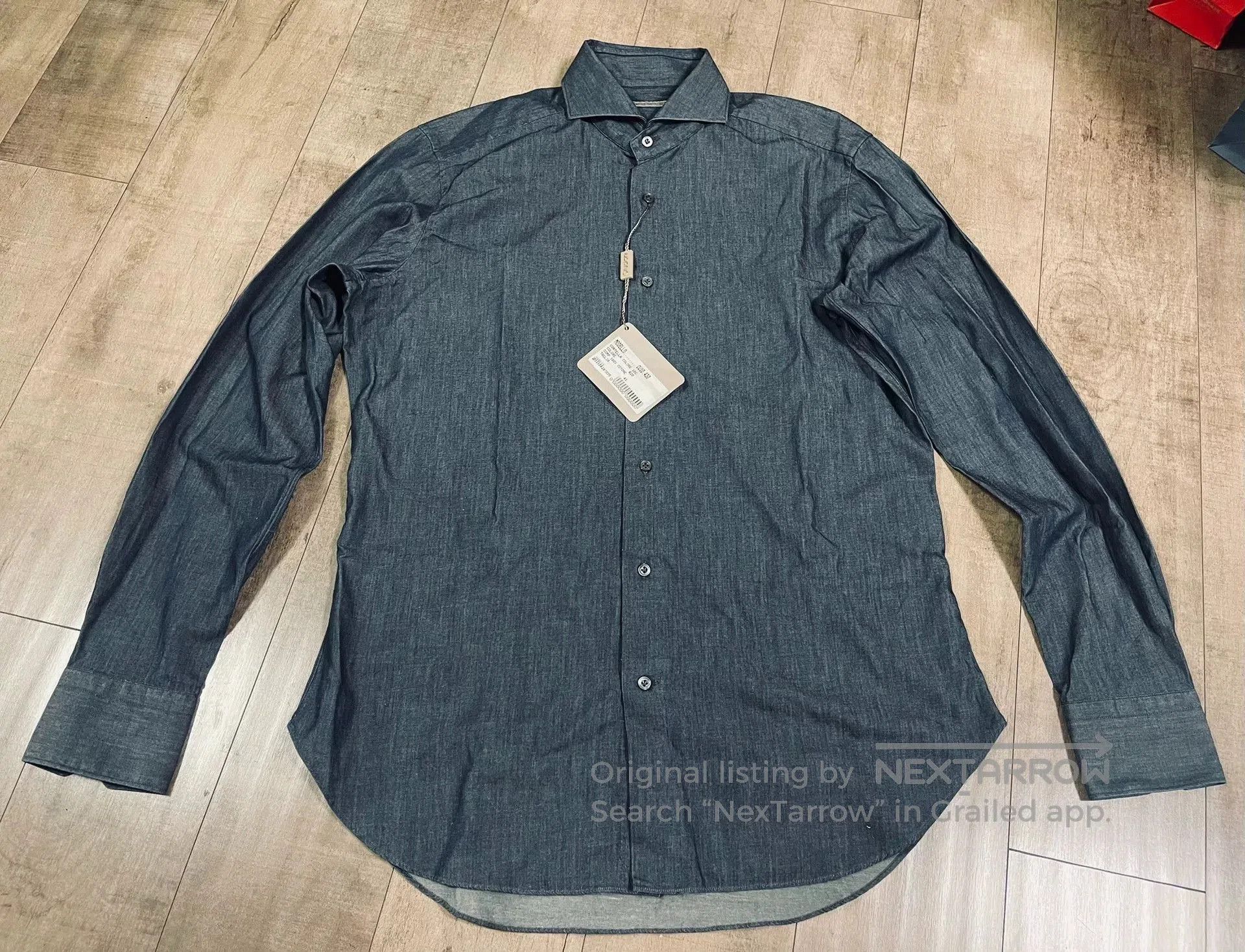 Cruciani Cruciani French Collar Denim Shirt. Size US M / EU 48-50 / 2 - 3 Thumbnail