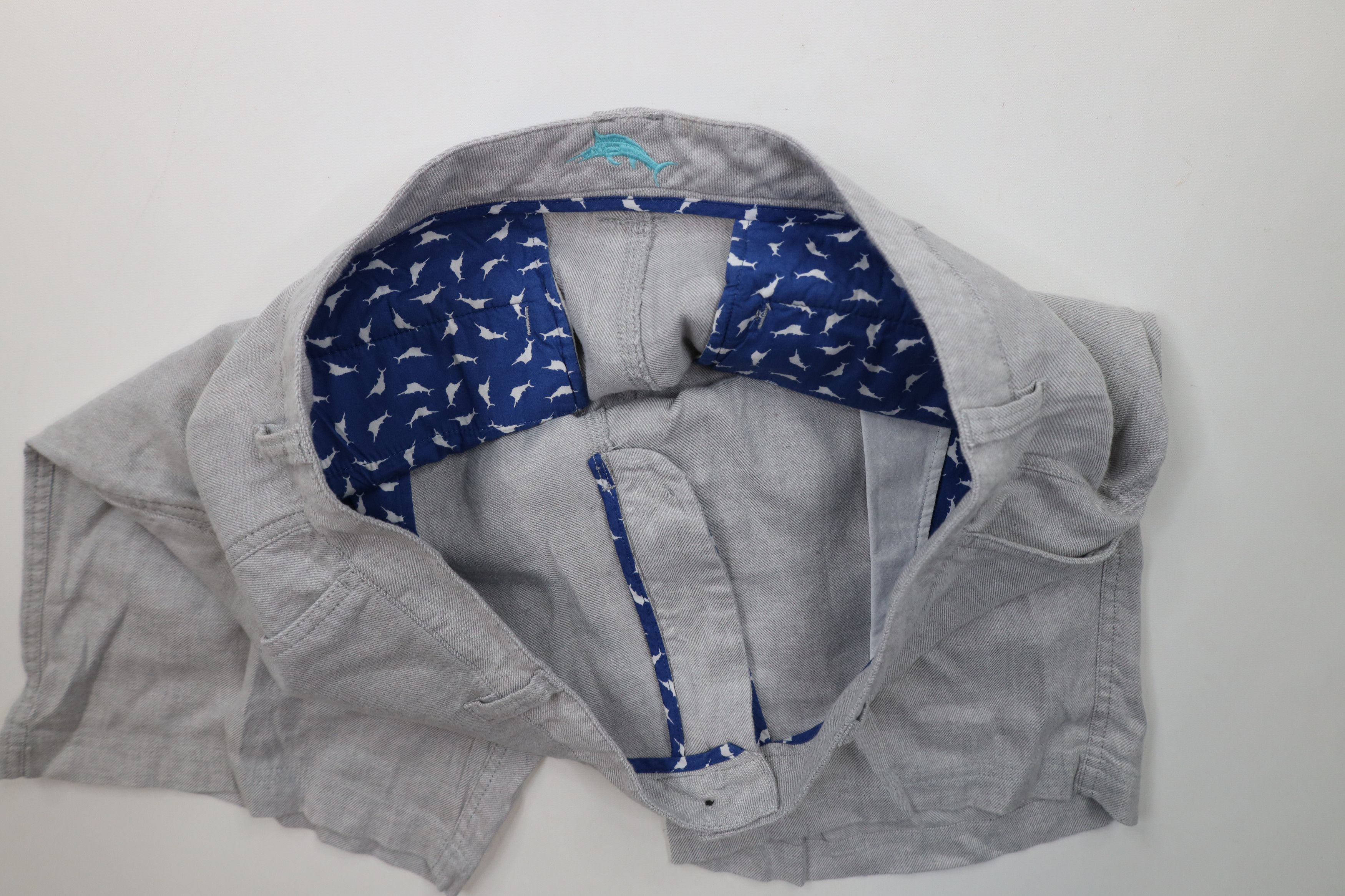 Tommy Bahama × Vintage Vintage Tommy Bahama Linen Blend Flannel Chino Shorts Gray Size US 38 / EU 54 - 4 Thumbnail