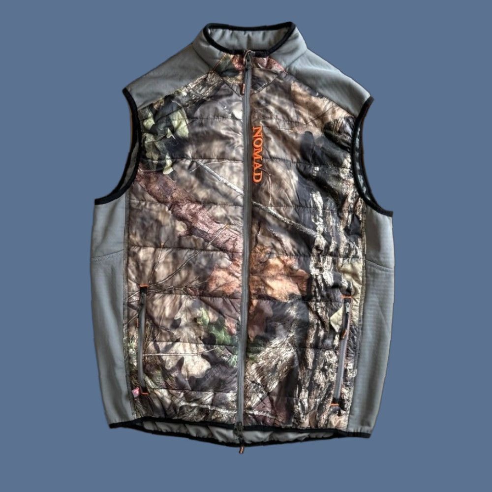 VINTAGE Nomad Camouflage Vest Men L Zip Full Zip Mossy Oak Camouflage Vest Mens Large Hunting Outdoor