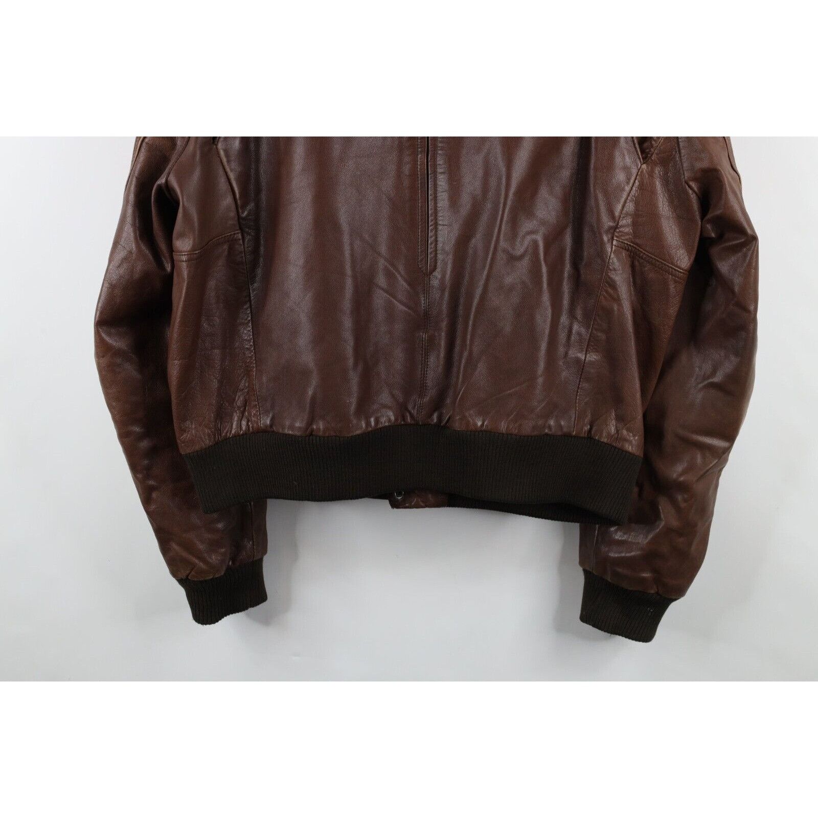 Vintage Vintage 70s Streetwear Leather Flight Bomber Jacket Size US XXL / EU 58 / 5 - 24 Thumbnail
