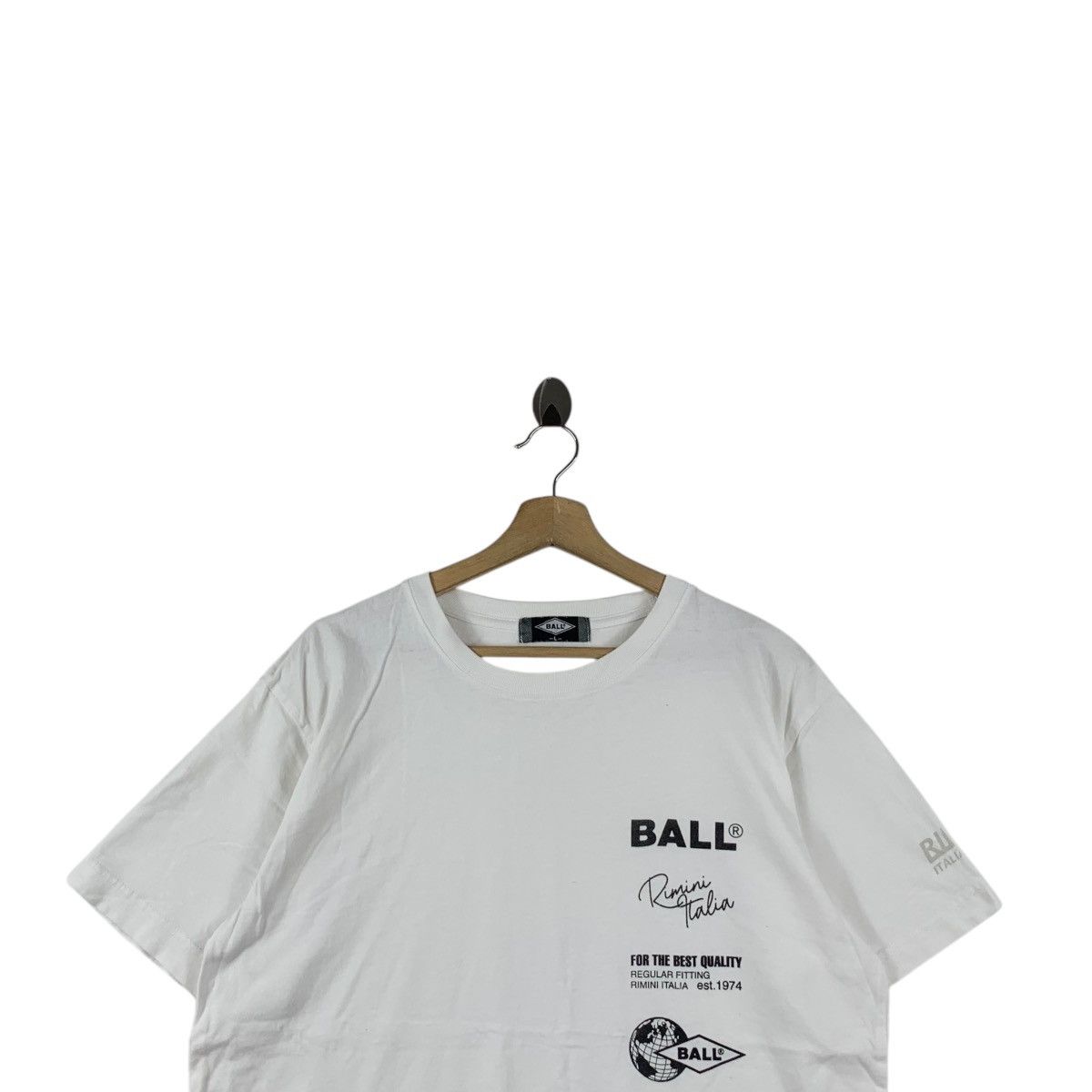 Vintage RIMINI ITALIA x BALL Regular Fitting Collaboration Tee Shirt Size US L / EU 52-54 / 3 - 2 Thumbnail