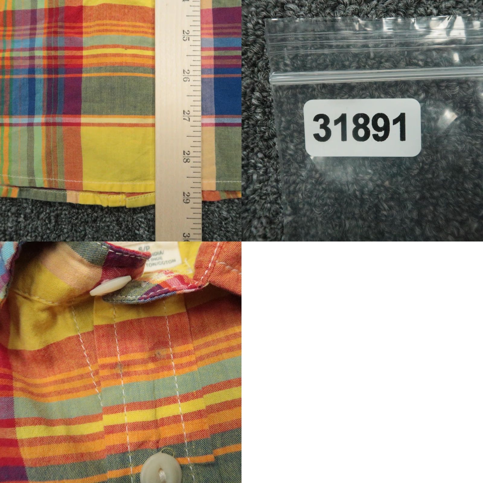 Ralph Lauren VINTAGE Ralph Lauren Denim & Supply Shirt Men Small Yellow Plaid Short Sleeve Cotton Casual 90s Size US S / EU 44-46 / 1 - 8 Thumbnail