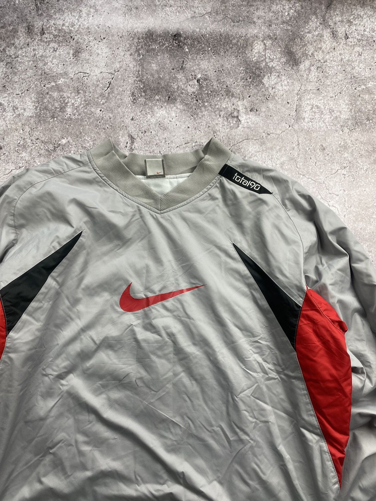 Nike × Vintage Vintage Nike Heavy Nylon Drill Metal Boxy Sweatshirt Size US XL / EU 56 / 4 - 2 Thumbnail