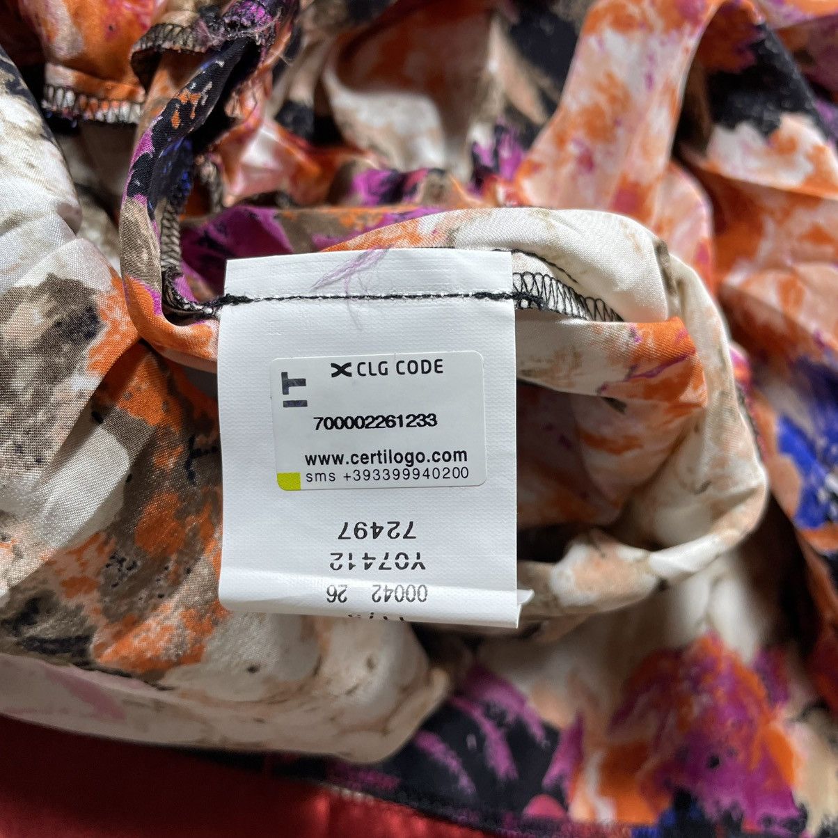 Roberto Cavalli Just Cavalli Multicolor Silk Satin Floral Print Size M / US 6-8 / IT 42-44 - 18 Thumbnail