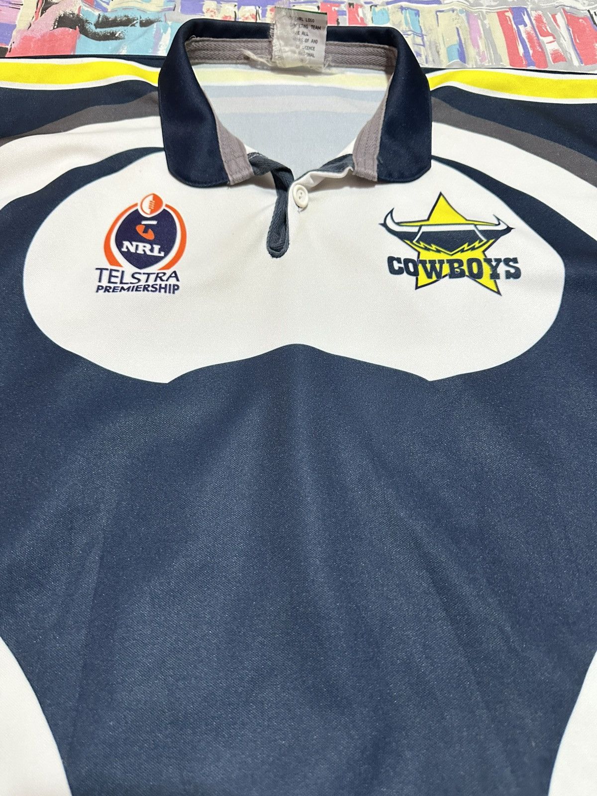 Vintage Vtg Classic rugby north queensland cowboys NRL jersey Size US L / EU 52-54 / 3 - 5 Thumbnail