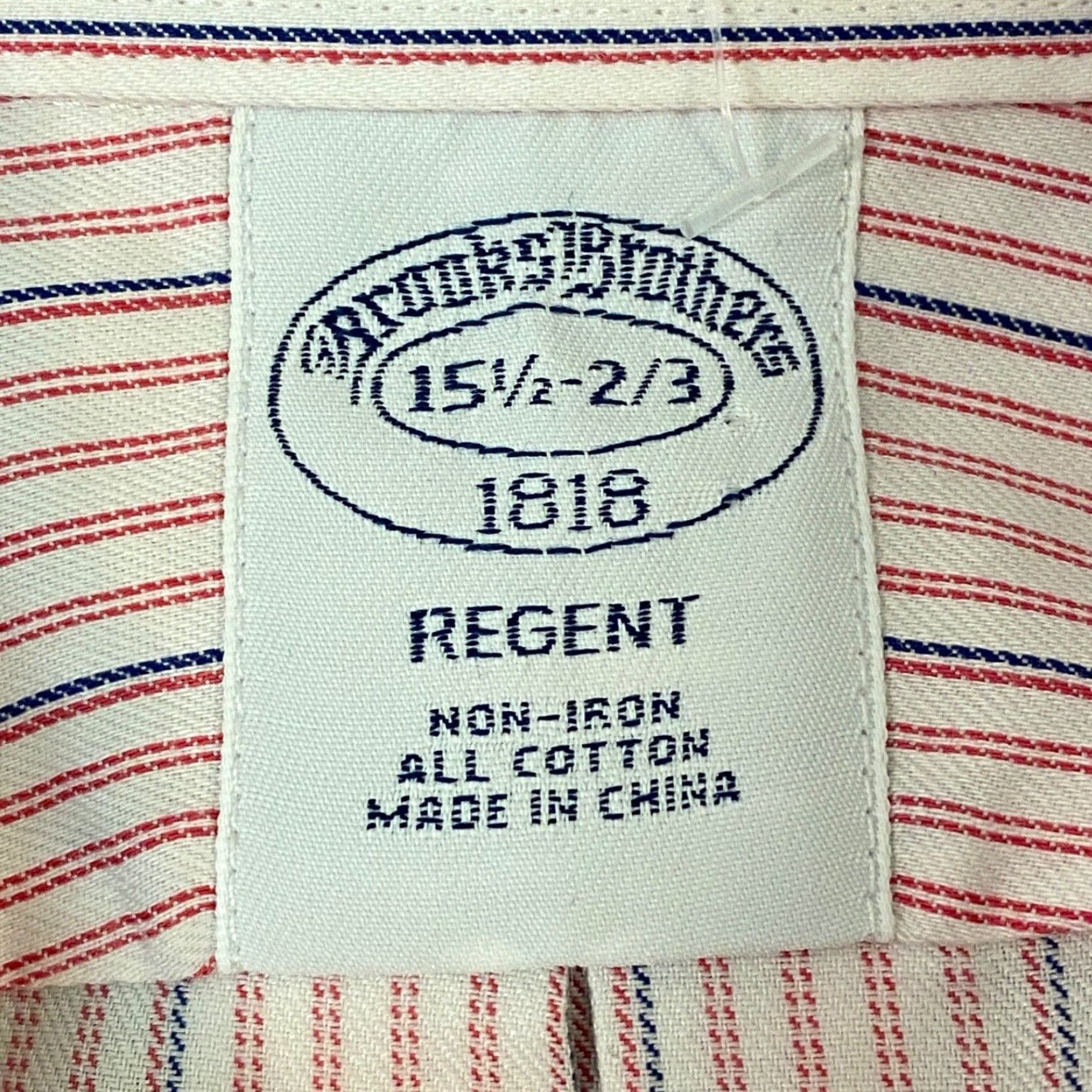 Brooks Brothers Brooks Brothers Shirt 15.5 Regent Fit Red Gray Striped Button Down Non Iron Dress Shirt Mens Regular 100% Cotton Long Sleeve Size US L / EU 52-54 / 3 - 3 Thumbnail