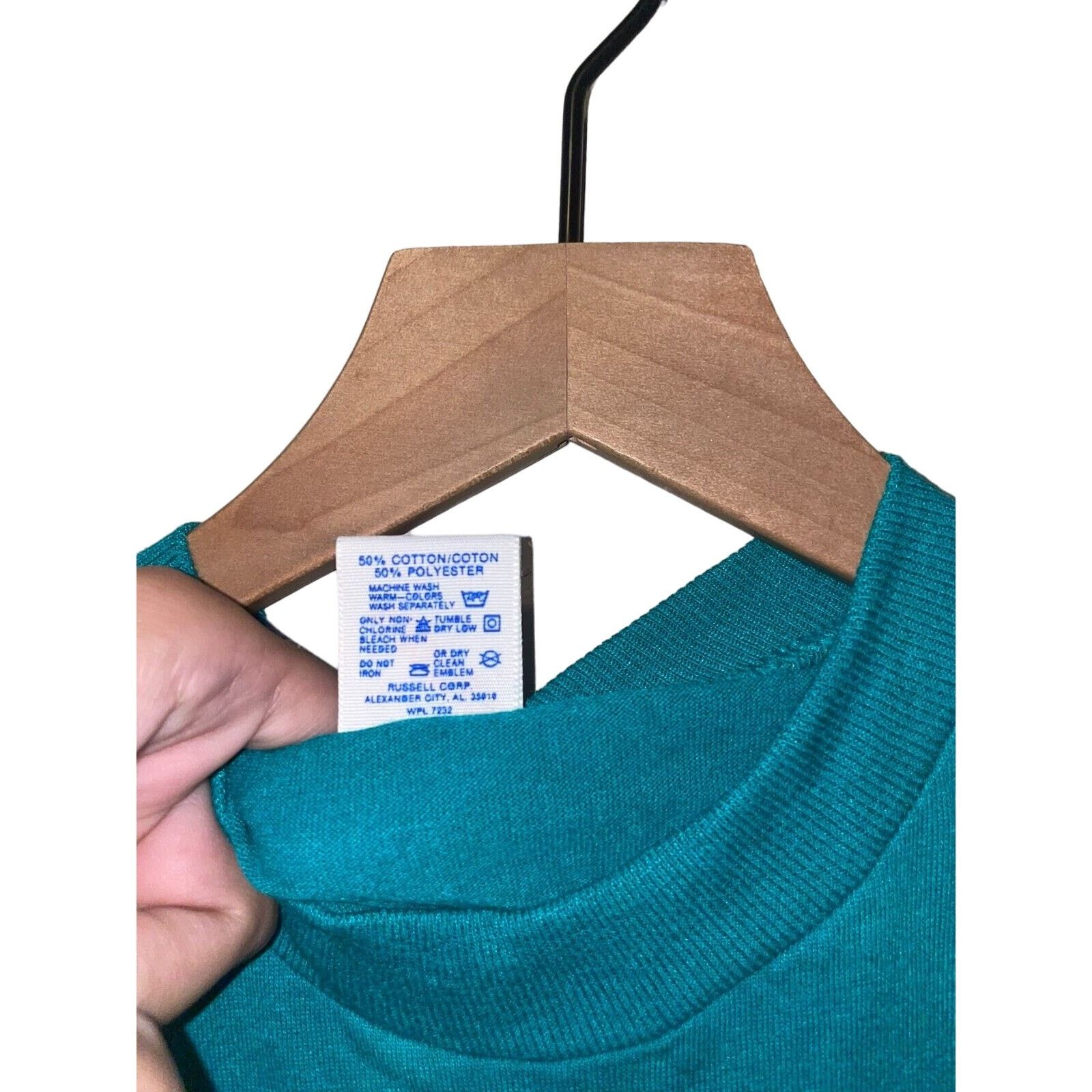 Jerzees 1980s Vintage Jerzees Montana Wildflower Teal Shirt 80s M Size US M / EU 48-50 / 2 - 9 Thumbnail