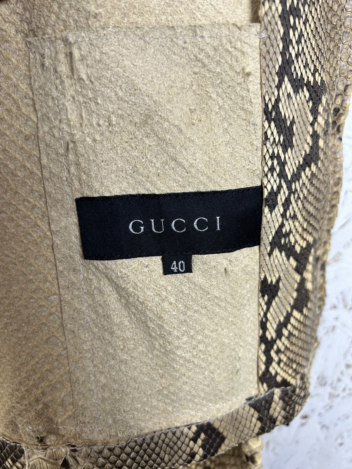 Gucci Tom Ford Gucci 2000 Runway Python Leather Jacket Size 40 Size M / US 6-8 / IT 42-44 - 15 Thumbnail