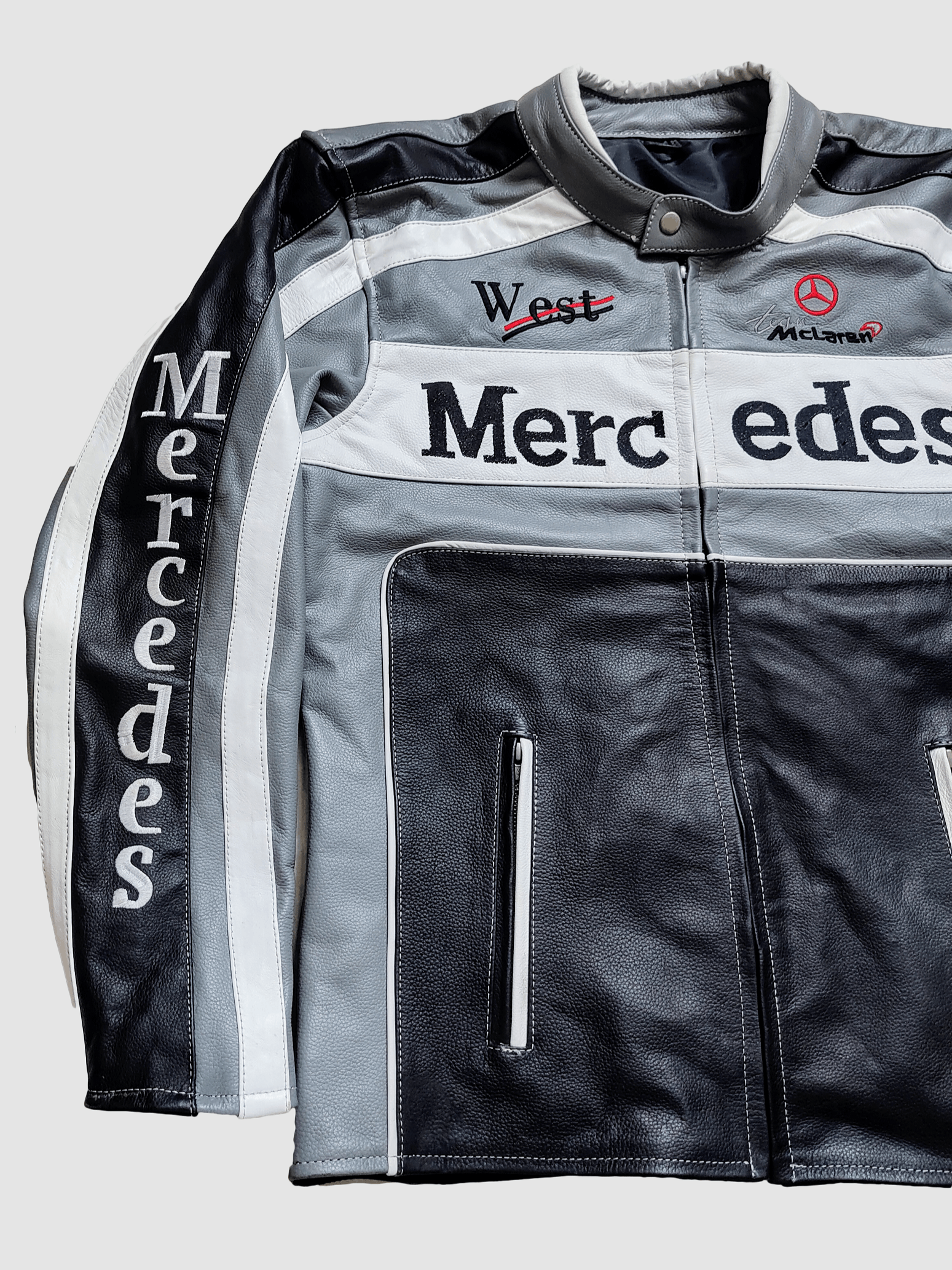 Mercedes-Benz 🔥 Mercedes X Mclaren 🔥 RACING LEATHER JACKET STREETWEAR Size US M / EU 48-50 / 2 - 2 Thumbnail