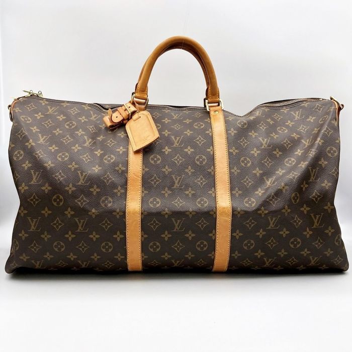 LOUIS VUITTON TopHandle bag Keepall Bandouliere 60 LV Monogram PVC Brown  Leather