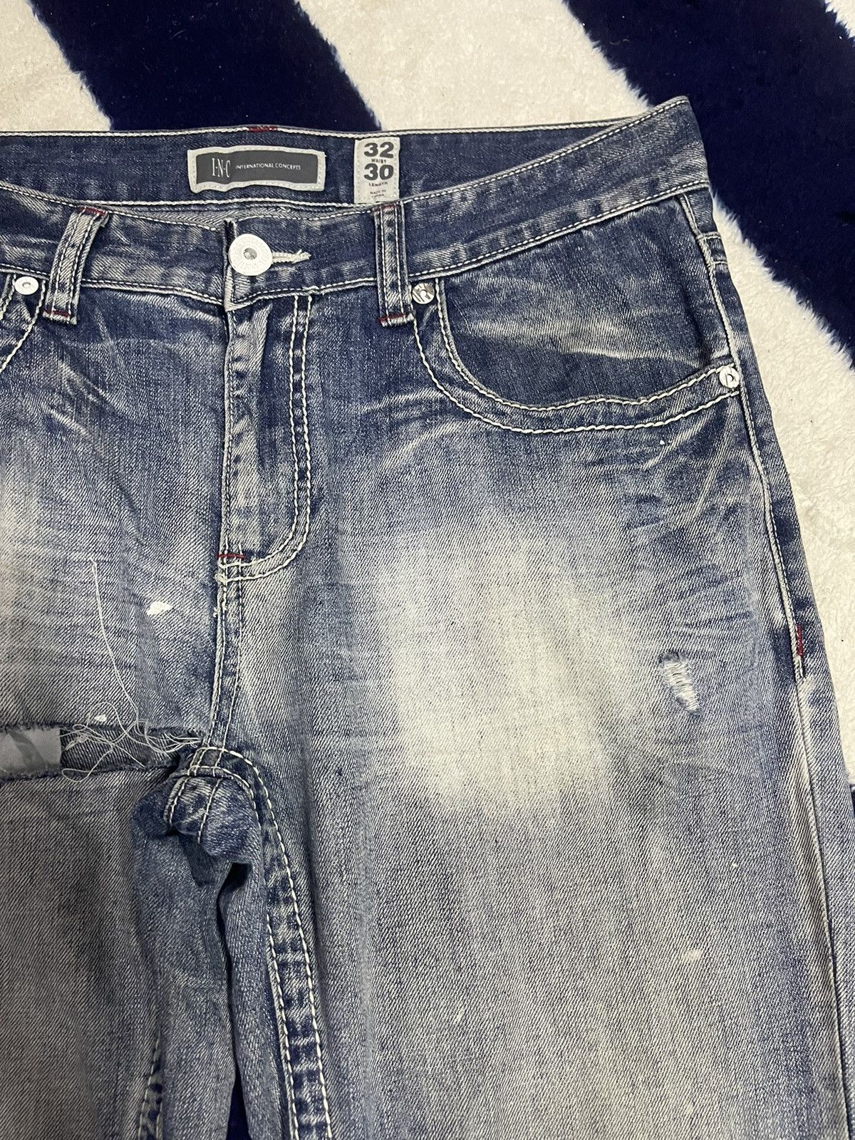 Japanese Brand INC Distressed Jeans (14) Size US 34 / EU 50 - 10 Thumbnail
