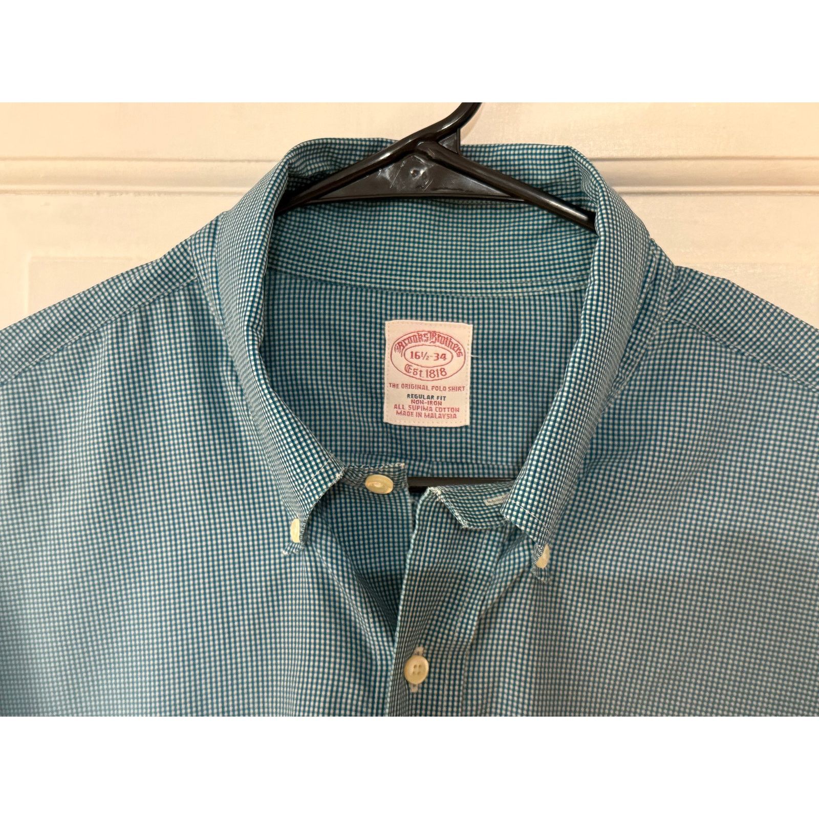 Brooks Brothers Brooks Brothers Blue Patterned Button-Up Shirt 16 1/2 - 34 Size US M / EU 48-50 / 2 - 2 Thumbnail