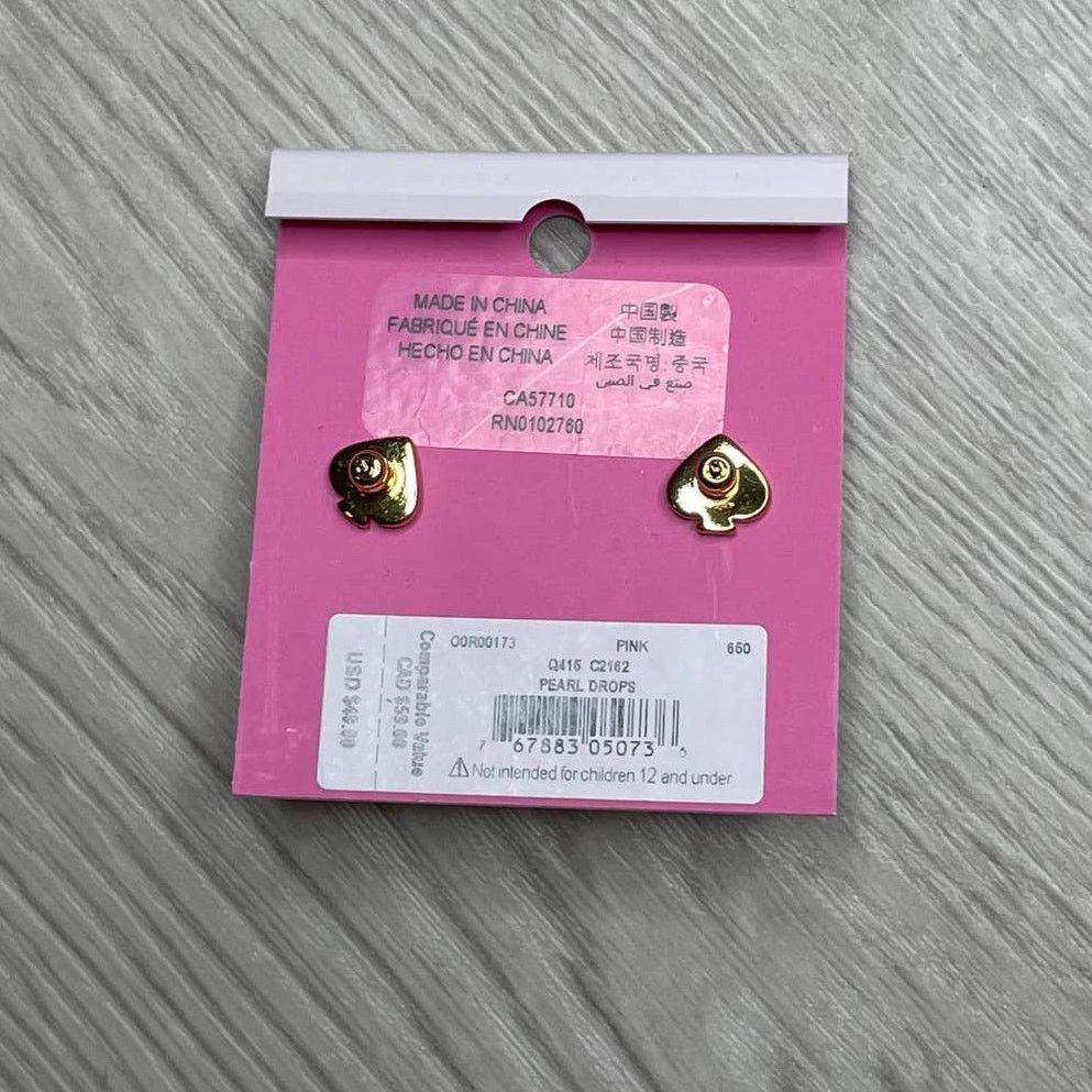 Kate Spade Kate Spade Pearl Drops Studs Earrings in Pink / Gold Tone Size ONE SIZE - 6 Thumbnail