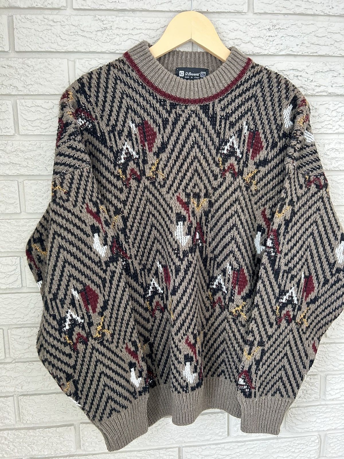 Vintage Vintage 90s Italian Brown Wool Knit Size US M / EU 48-50 / 2 - 2 Thumbnail