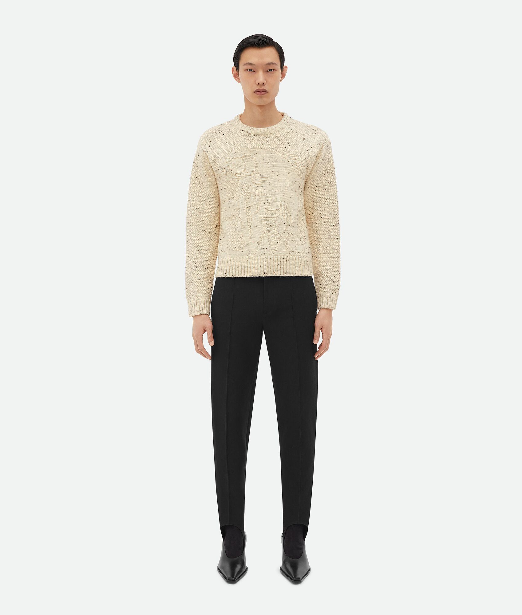 Bottega Veneta o1n1vont0125 Structured Cotton Stirrup Pant in Black Size US 34 / EU 50 - 1 Thumbnail
