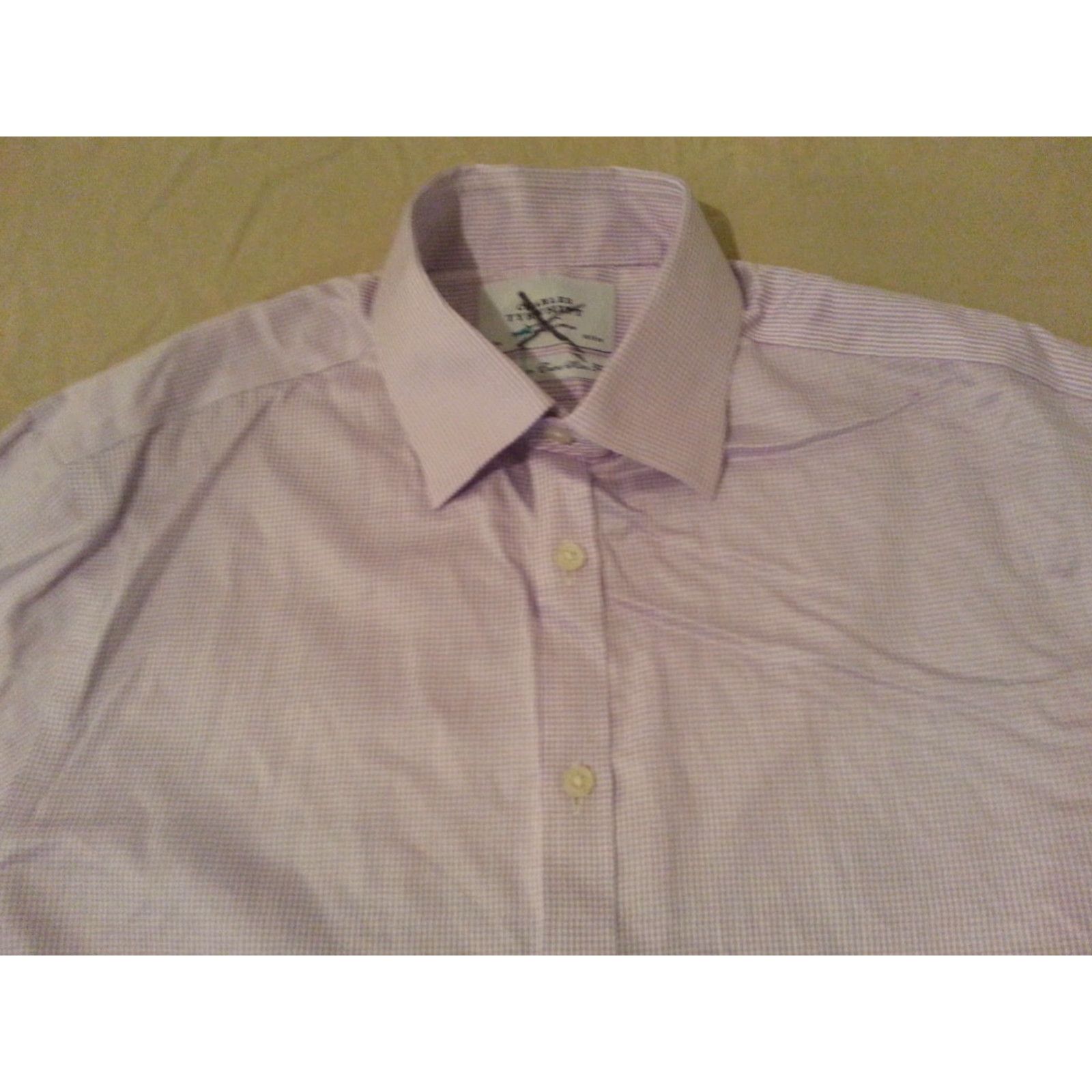 Charles Tyrwhitt VINTAGE Charles Tyrwhitt Dress Shirt 16 35 Slim Purple Cotton Mens Shirt Slim 16 35 Purple Dress Shirt Size 42R - 3 Thumbnail