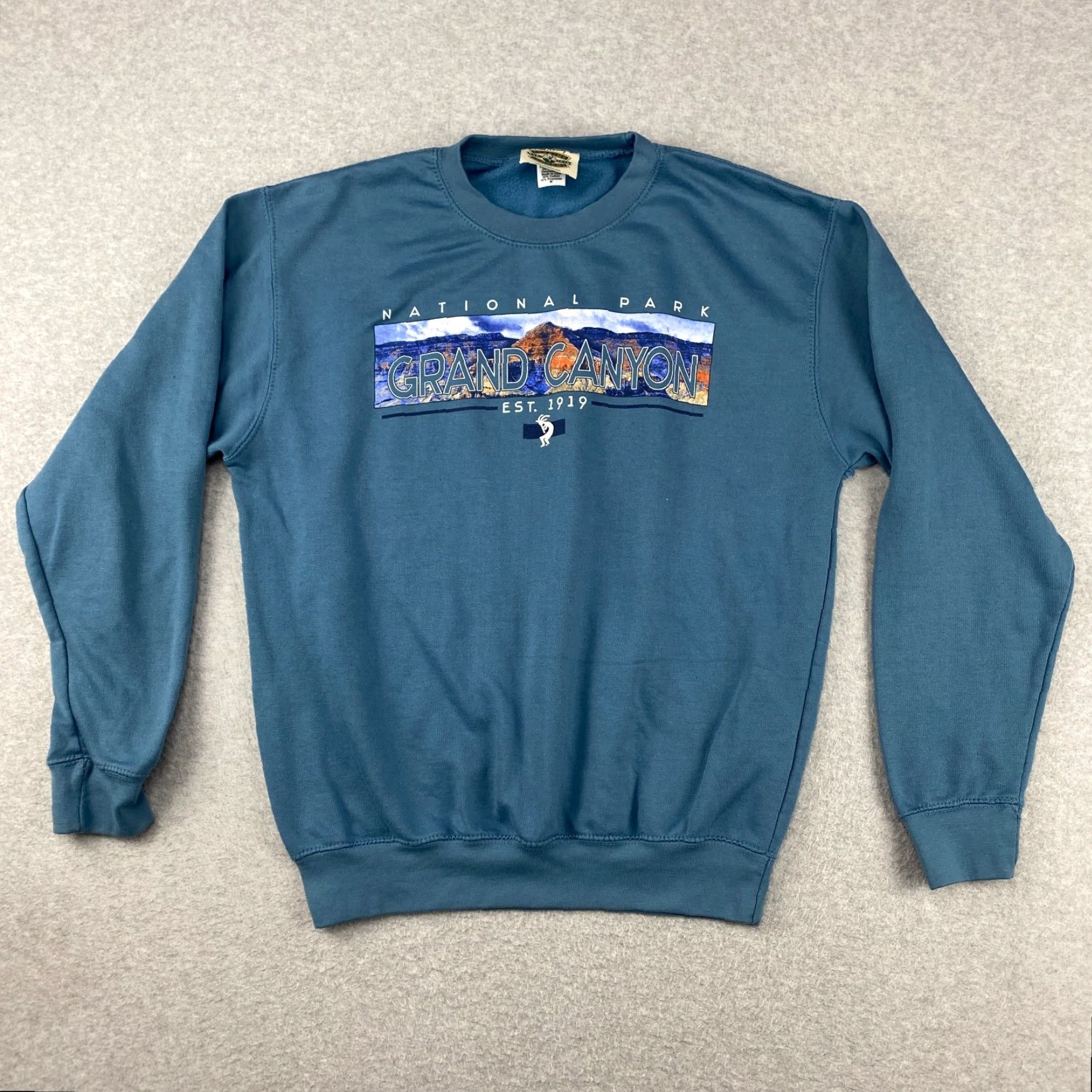 Vintage Fred Harvey Trading Co Sweatshirt Mens M Teal Grand Canyon National Park Size US M / EU 48-50 / 2 - 2 Thumbnail