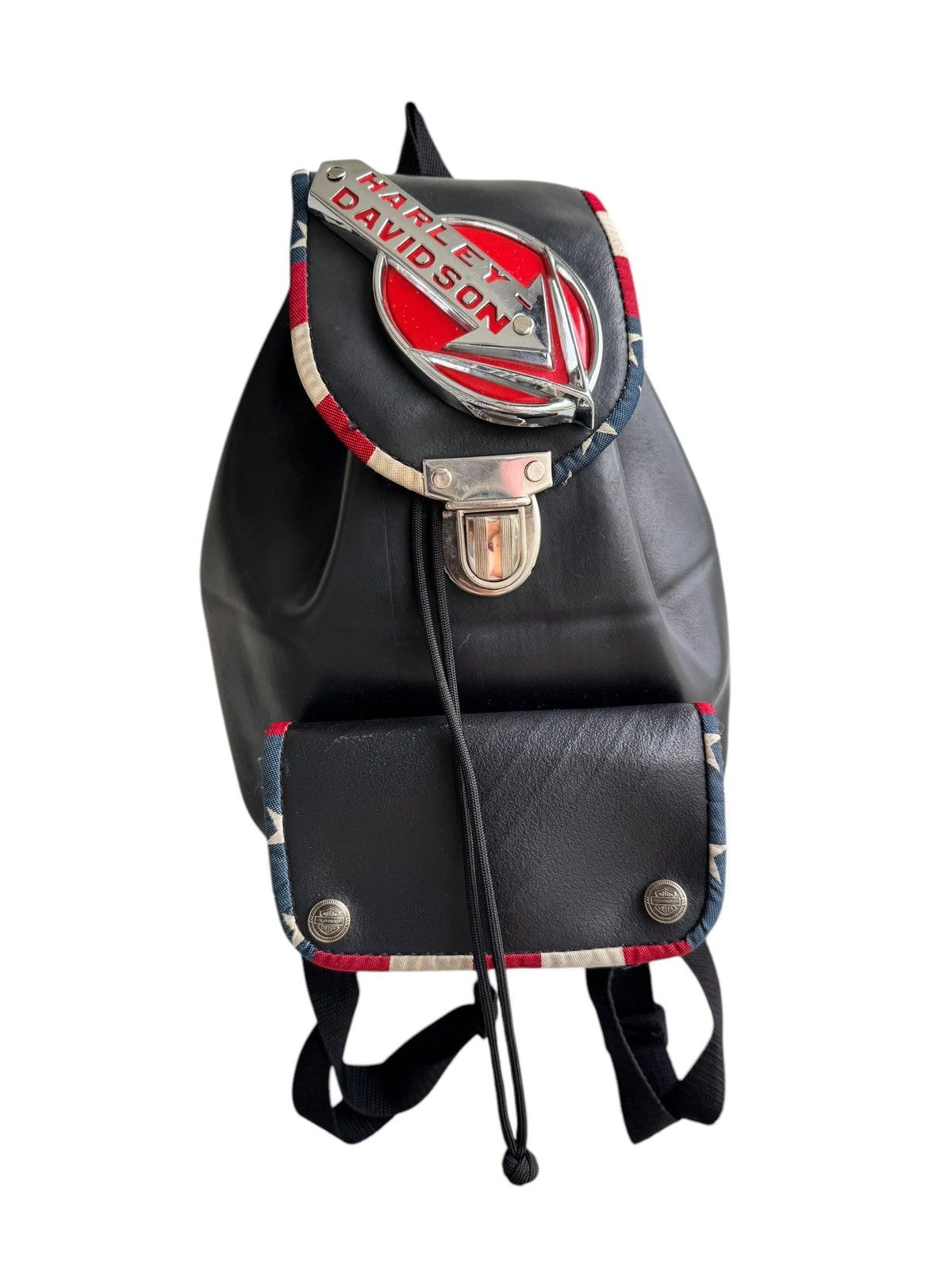Harley Davidson Vintage Harley Davidson Black Rubber Denim Bagpack Unique Size ONE SIZE - 2 Thumbnail