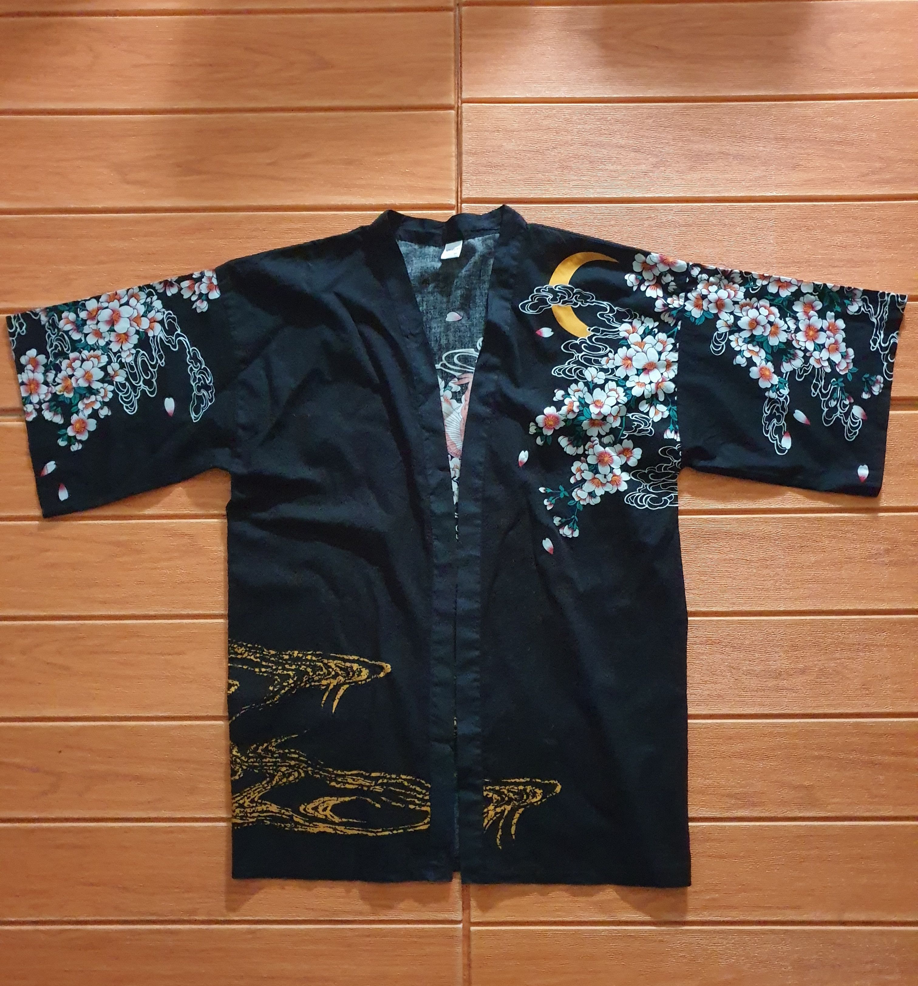 Japanese Brand 💥Kimono Japanese fish koi black Size US M / EU 48-50 / 2 - 2 Thumbnail