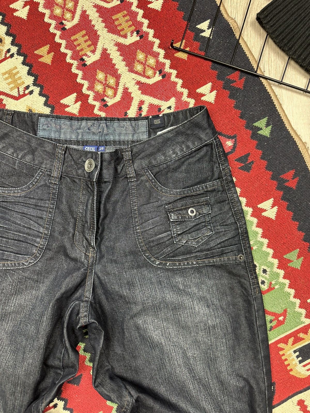 Japanese Brand × Vintage Vintage Multi pocket Y2K Cargo Jeans Size 29" - 4 Thumbnail