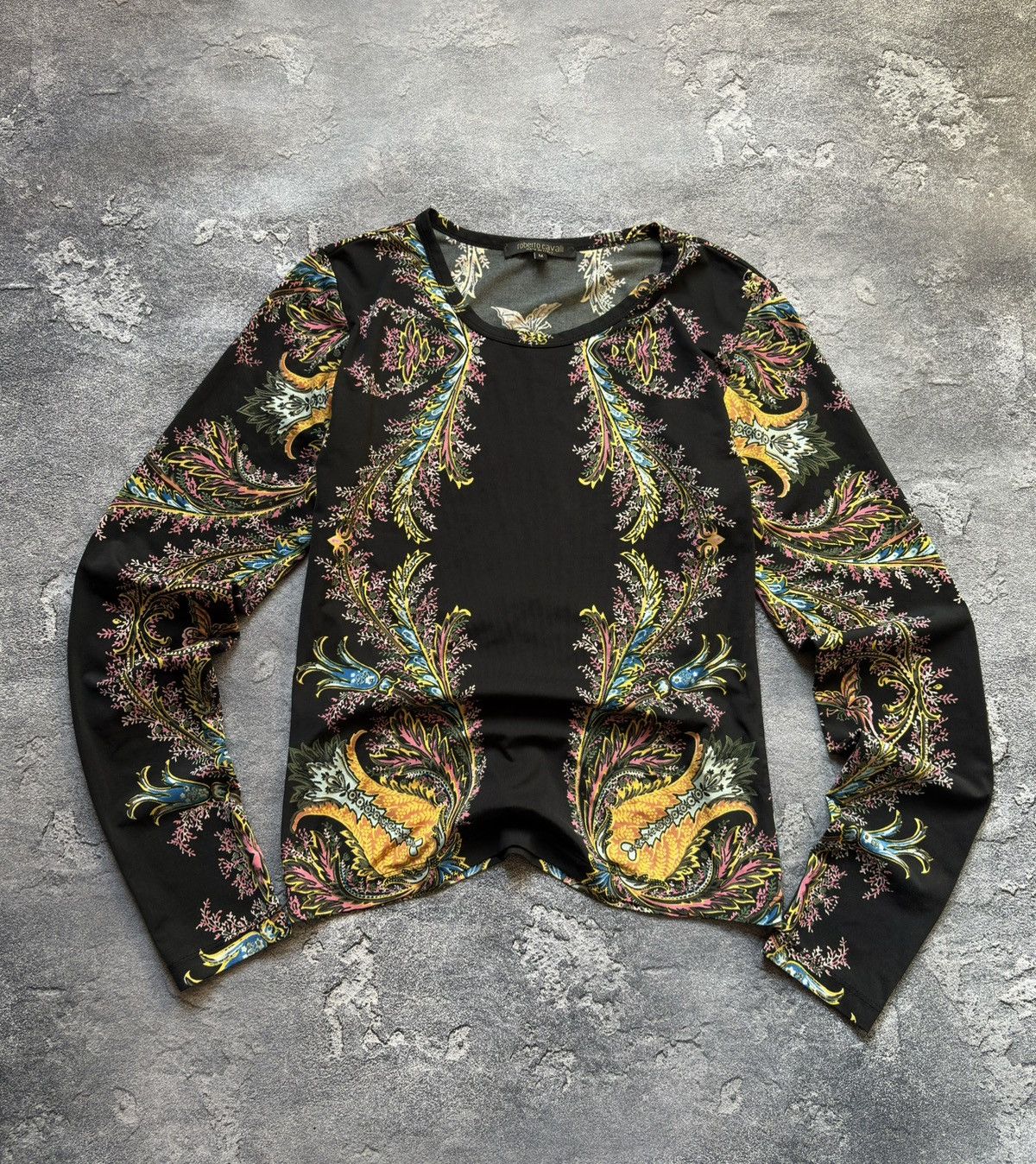 Vintage Roberto Cavalli Luxury Paisley Printed Long Sleeve