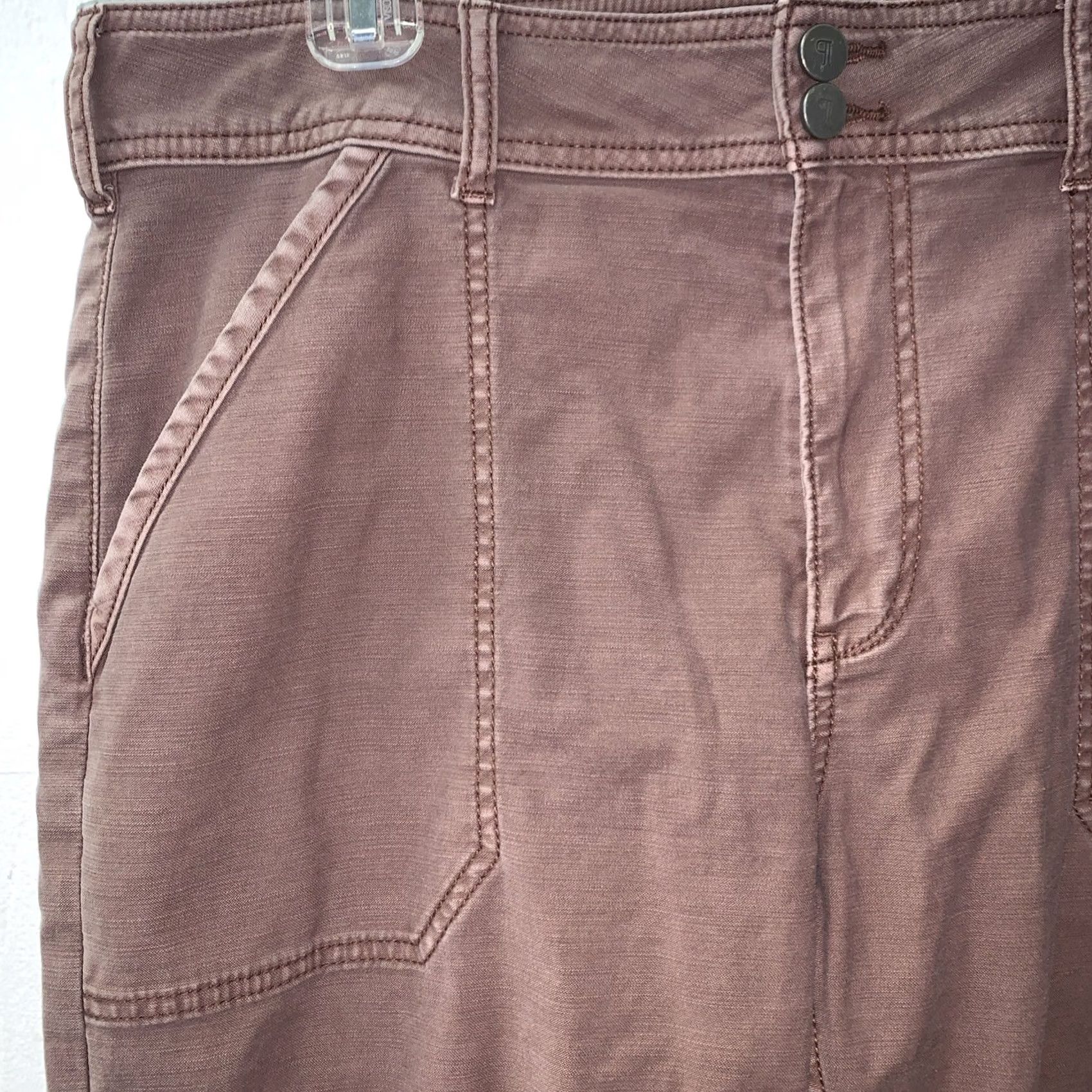 Vintage Pilcro Wide-Leg Jeans Dusty Rose Patch Pockets Double-Button Fly Sz 31 Womens Size 24" / US 00 / IT 34 - 2 Thumbnail