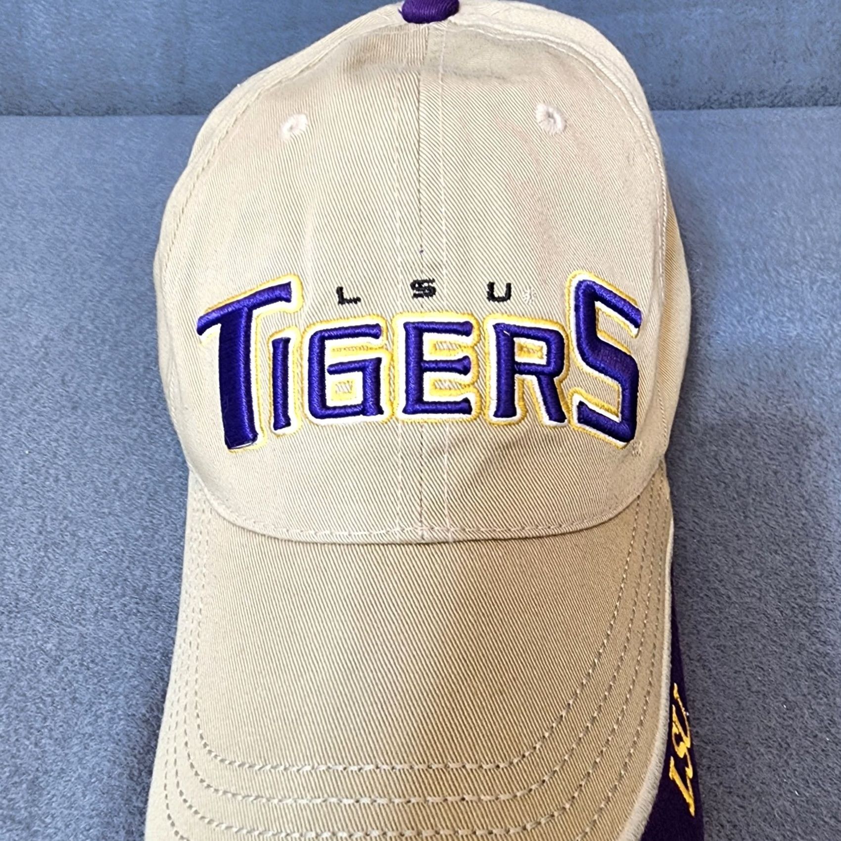 Starter LSU Tigers Starter Hat College University Football Sports Hook & Loop Back Mens One Size Beige Size ONE SIZE - 4 Thumbnail