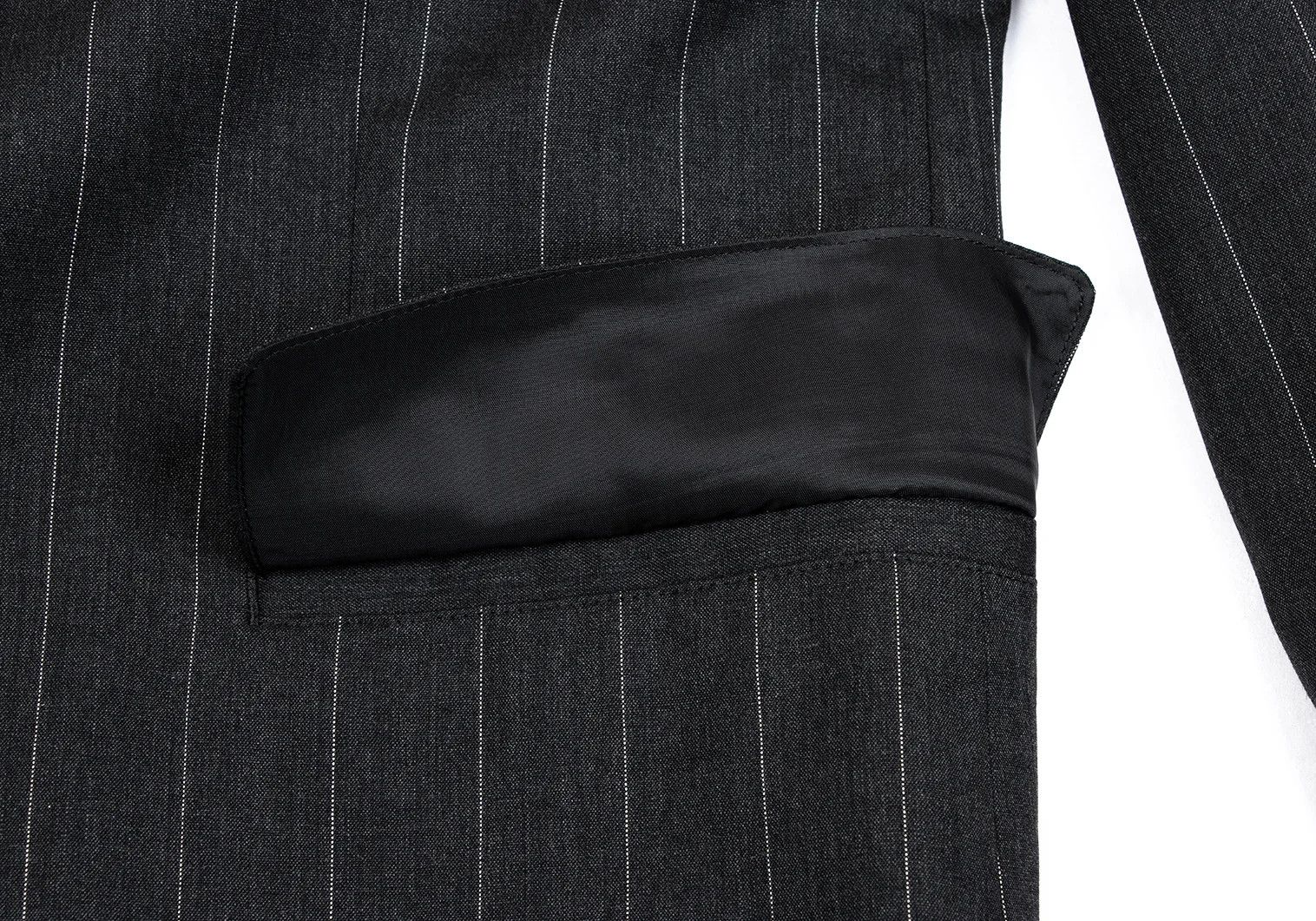 Jean Paul Gaultier Wool Stripe 3-Button Jacket in Gray, Size 48 Size US M / EU 48-50 / 2 - 11 Thumbnail