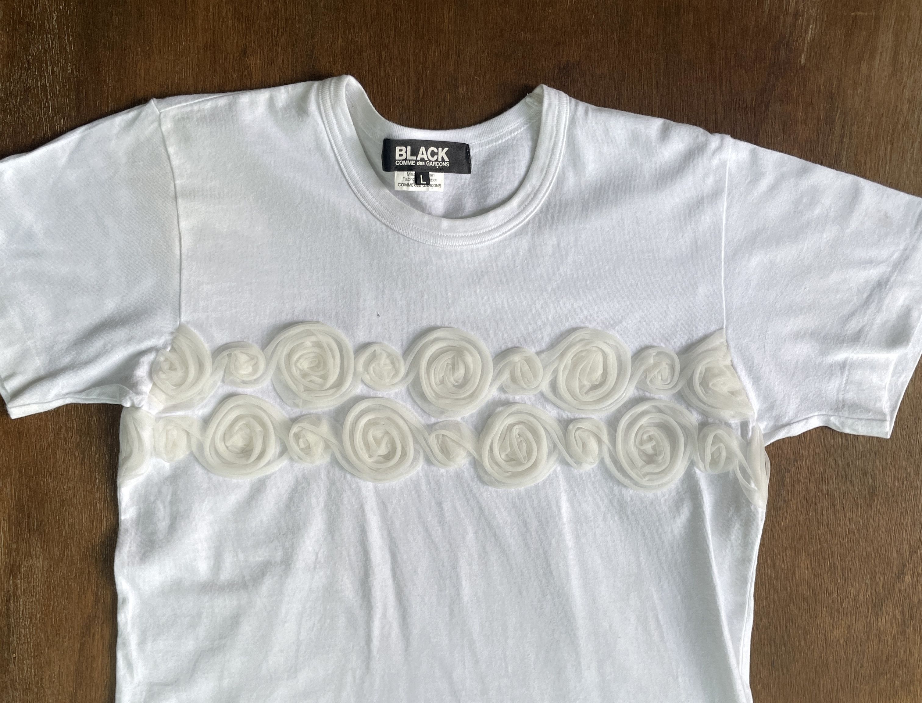 Comme des Garcons COMME des GARCONS Black 3D Flower Tee 2008 Size US L / EU 52-54 / 3 - 2 Thumbnail