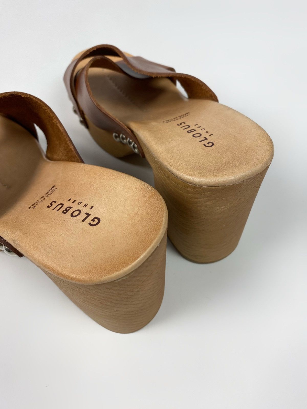 Vintage Y2K Vintage Globus Chunky Studded Wooden Platform Sandals Size US 10 / IT 40 - 10 Thumbnail