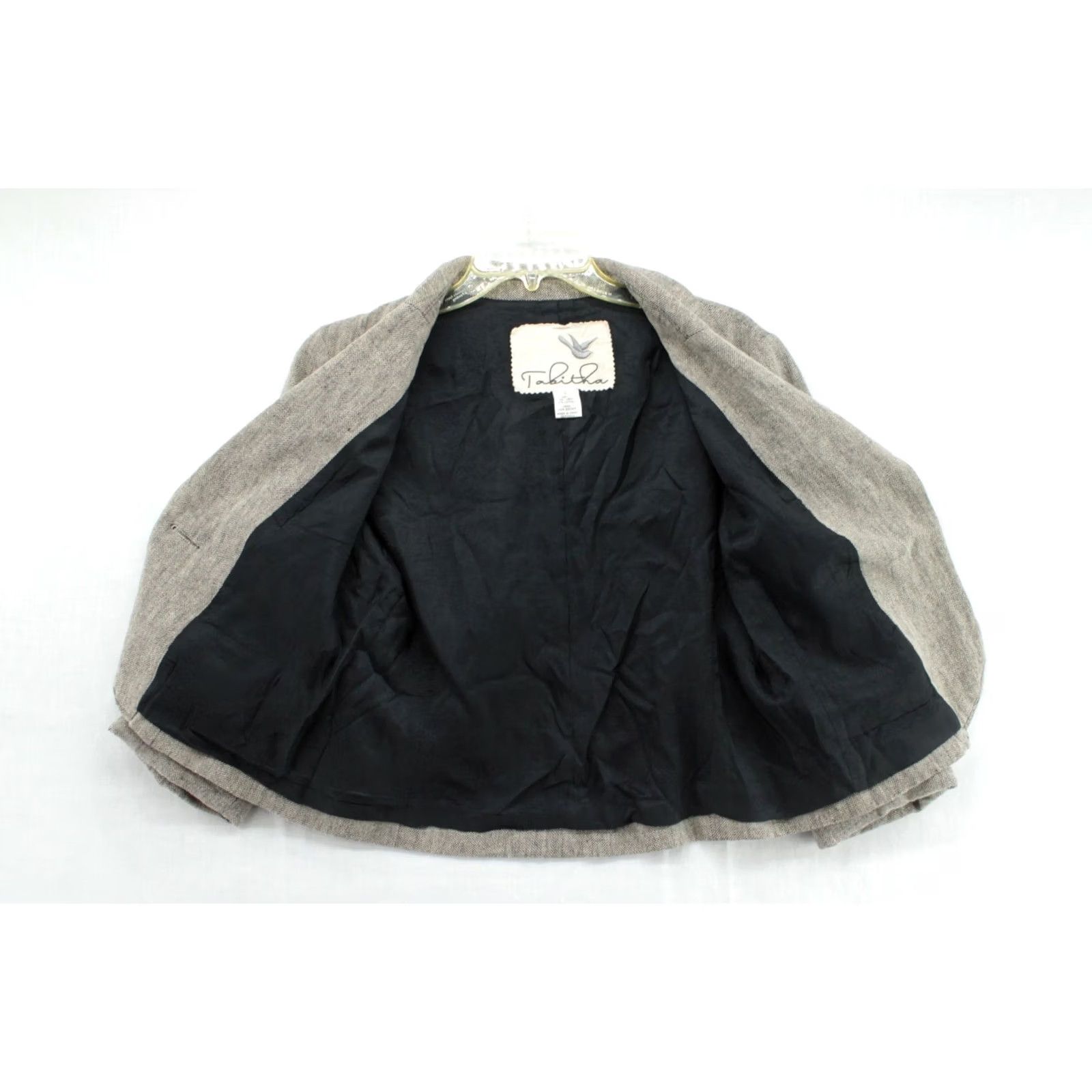 Habitat Tabitha Anthropologie Jacket Womens 8 Beige Black Tweed Linen Blend Lined Button Mockup Size M / US 6-8 / IT 42-44 - 3 Thumbnail