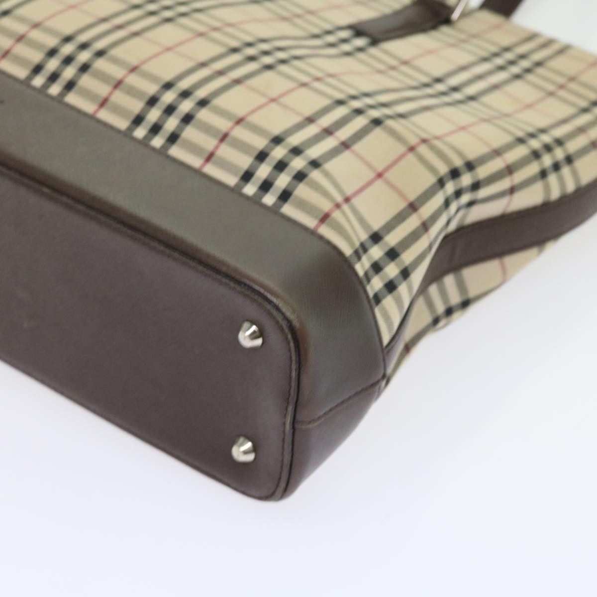 Burberry Burberry Nova Check Tote Bag Nylon Canvas Beige Size ONE SIZE - 10 Thumbnail