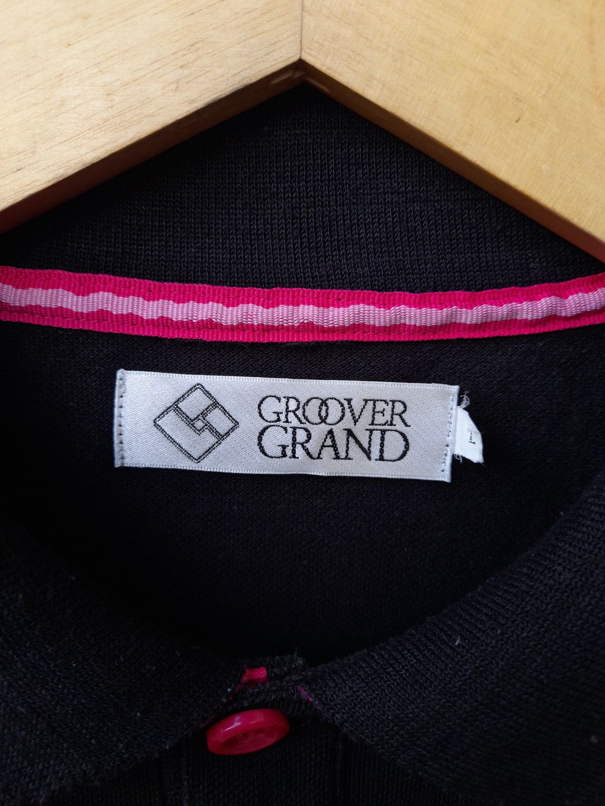 Japanese Brand Groover Grand Polo Shirt Black Pink Logo Y2K Streetwear Size US L / EU 52-54 / 3 - 10 Thumbnail