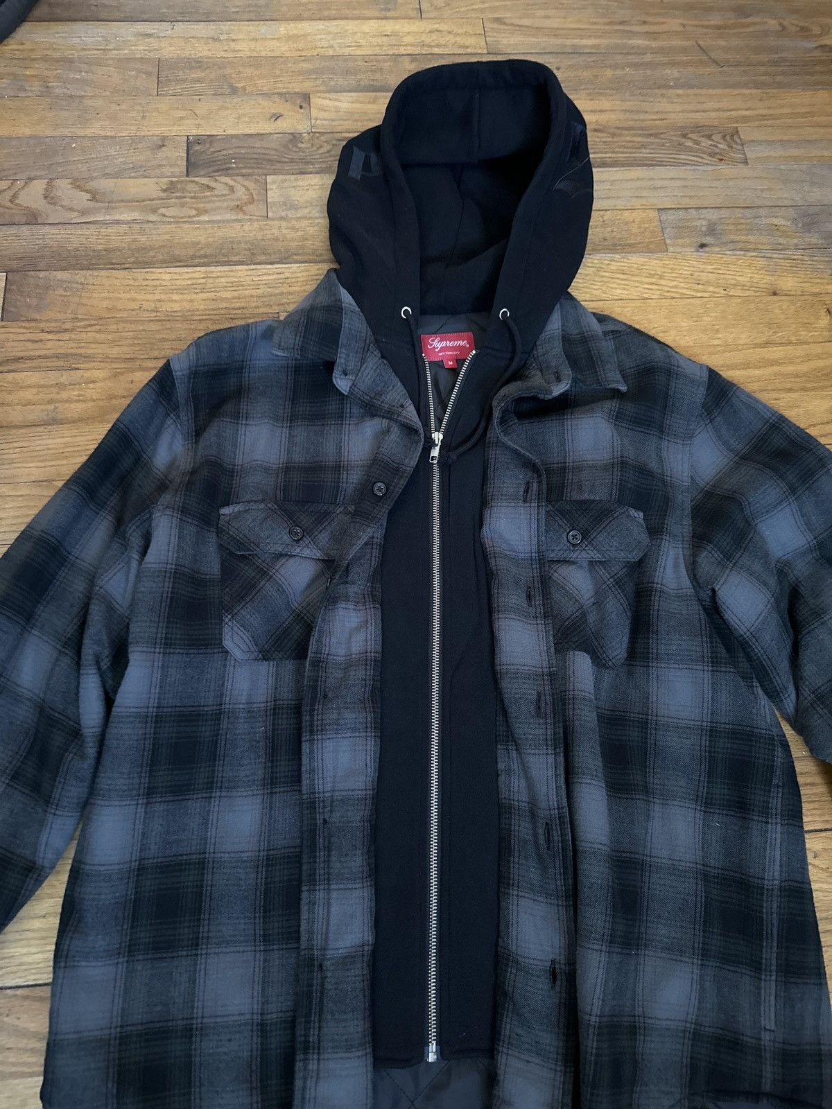 Supreme Supreme Flannel Hoodie Size US M / EU 48-50 / 2 - 1 Thumbnail