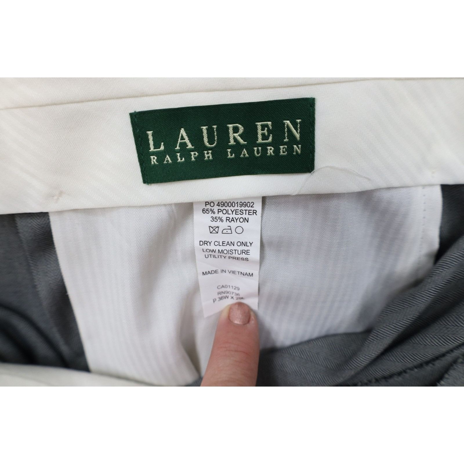 Polo Ralph Lauren Vintage 90s Ralph Lauren Herringbone Wide Leg Chino Pants Size US 36 / EU 52 - 6 Thumbnail