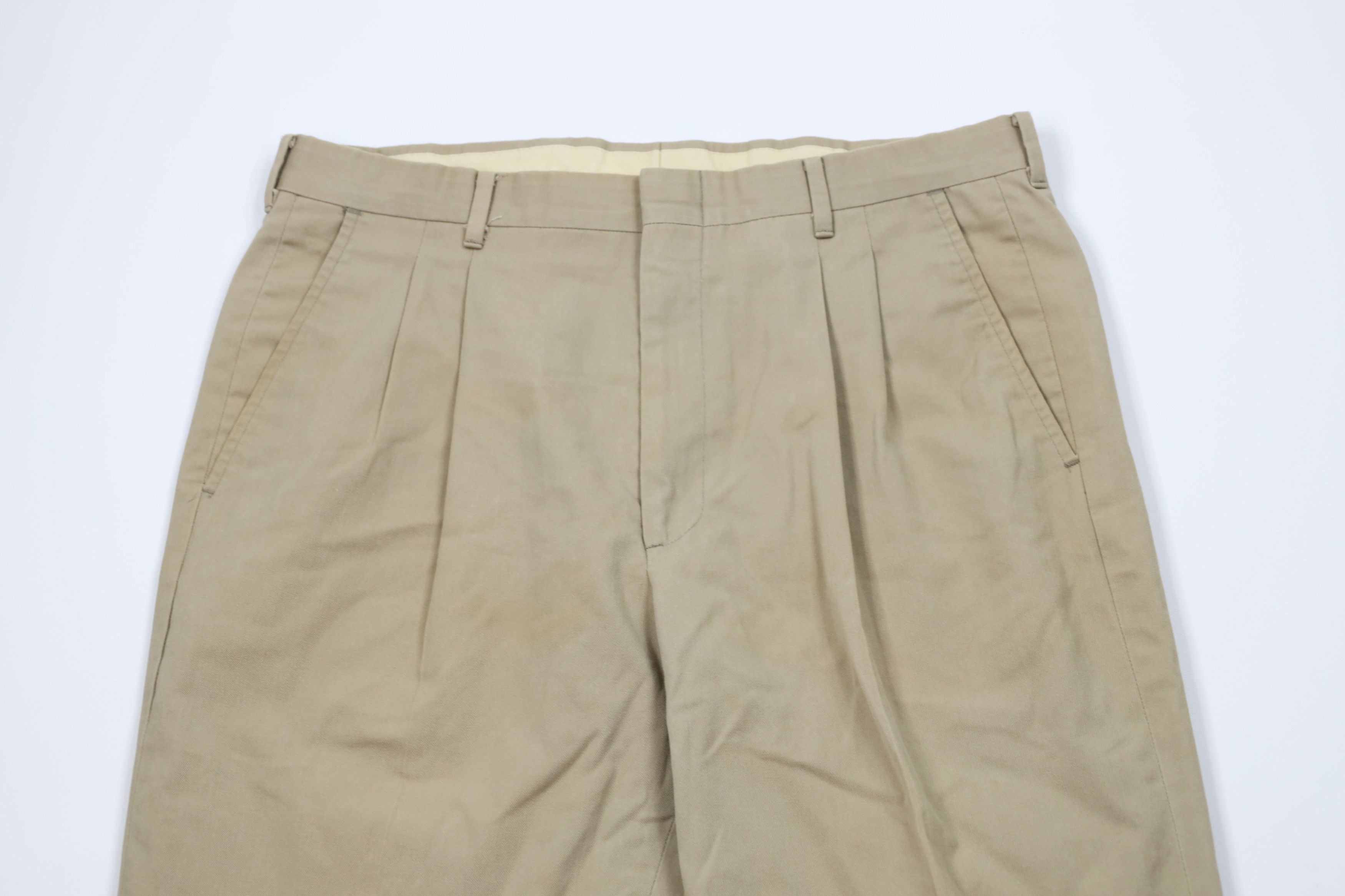 Levi's Vintage 70s Levis Flared Wide Leg Chino Pants Beige Khaki Size US 34 / EU 50 - 2 Thumbnail