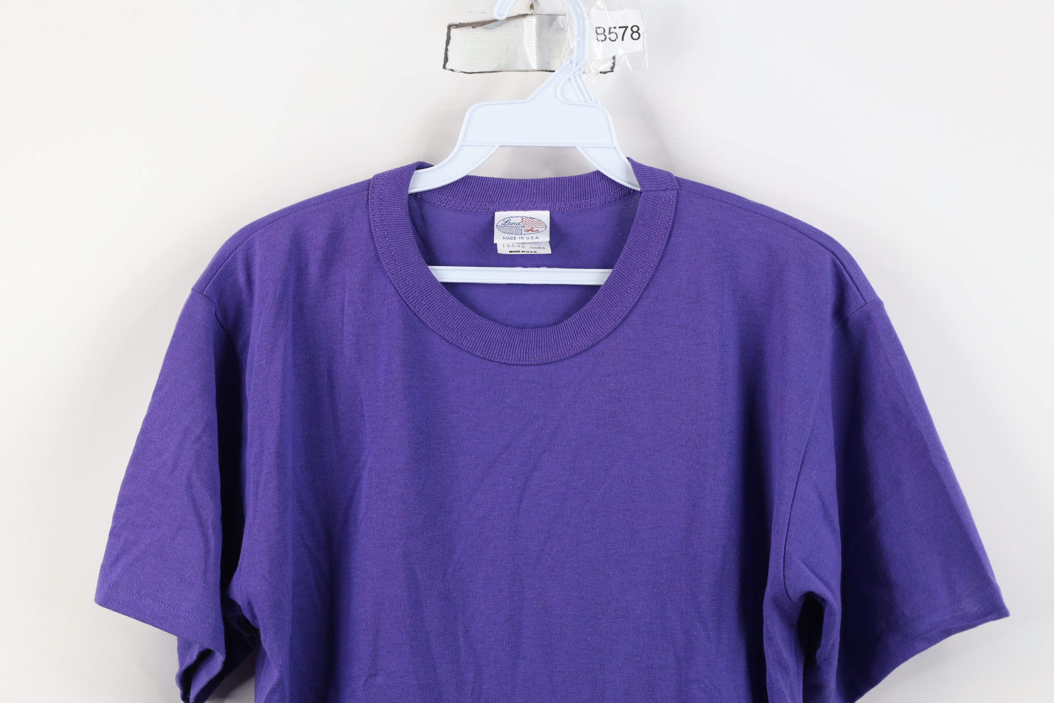 Vintage Vintage 90s Streetwear Blank Short Sleeve T-Shirt Purple USA Size S / US 4 / IT 40 - 2 Thumbnail