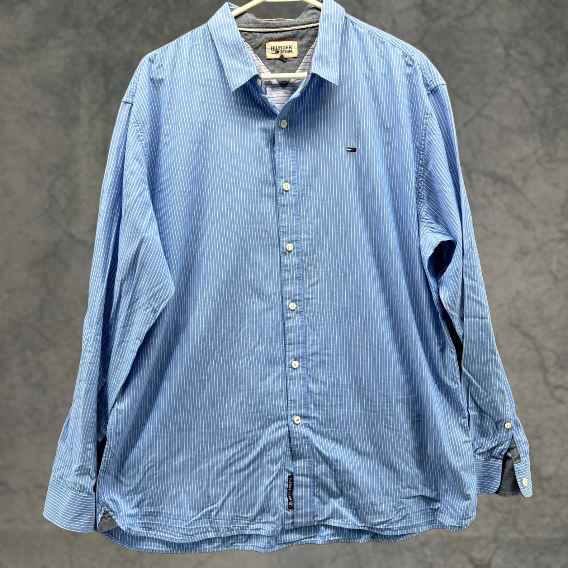 Tommy Hilfiger Tommy Hilfiger Shirt Men XXL Blue Striped Button Front Oxford Vintage US Size US XXL / EU 58 / 5 - 1 Thumbnail