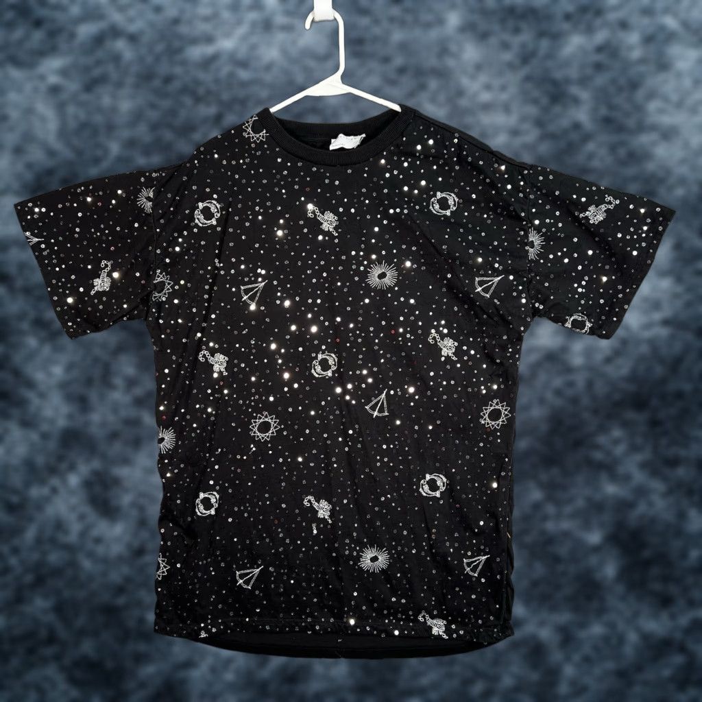 Asos VINTAGE ASOS Design T-Shirt Shirt Women Adult 6 Black Space Zodiac Signs 90s Mens? Girls? Wait. Size M / US 6-8 / IT 42-44 - 1 Thumbnail
