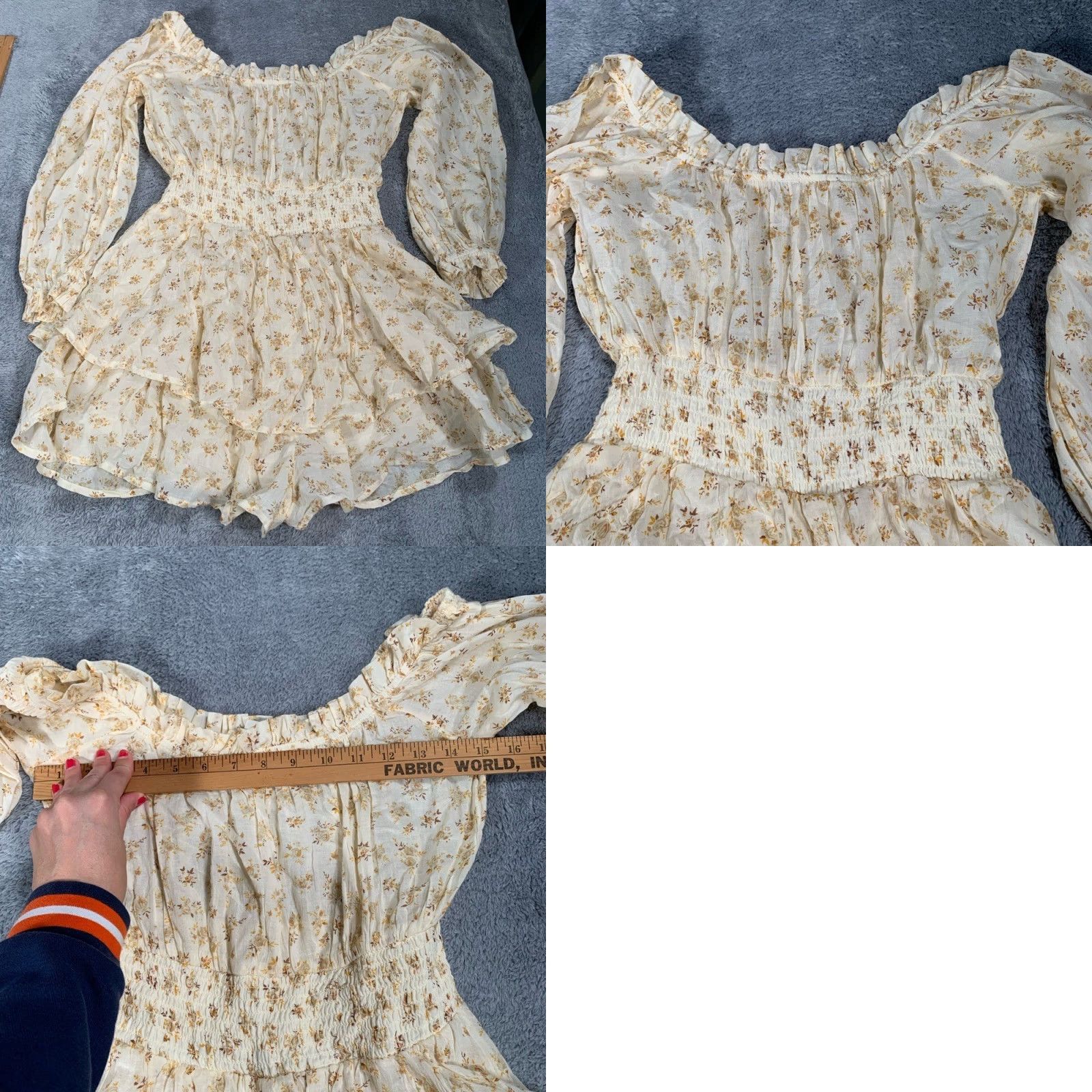 American Eagle Outfitters American Eagle Outfitters Cream floral romper XS Women One-Piece Jumpsuit XS Cream Floral Size 26" / US 2 / IT 38 - 8 Thumbnail
