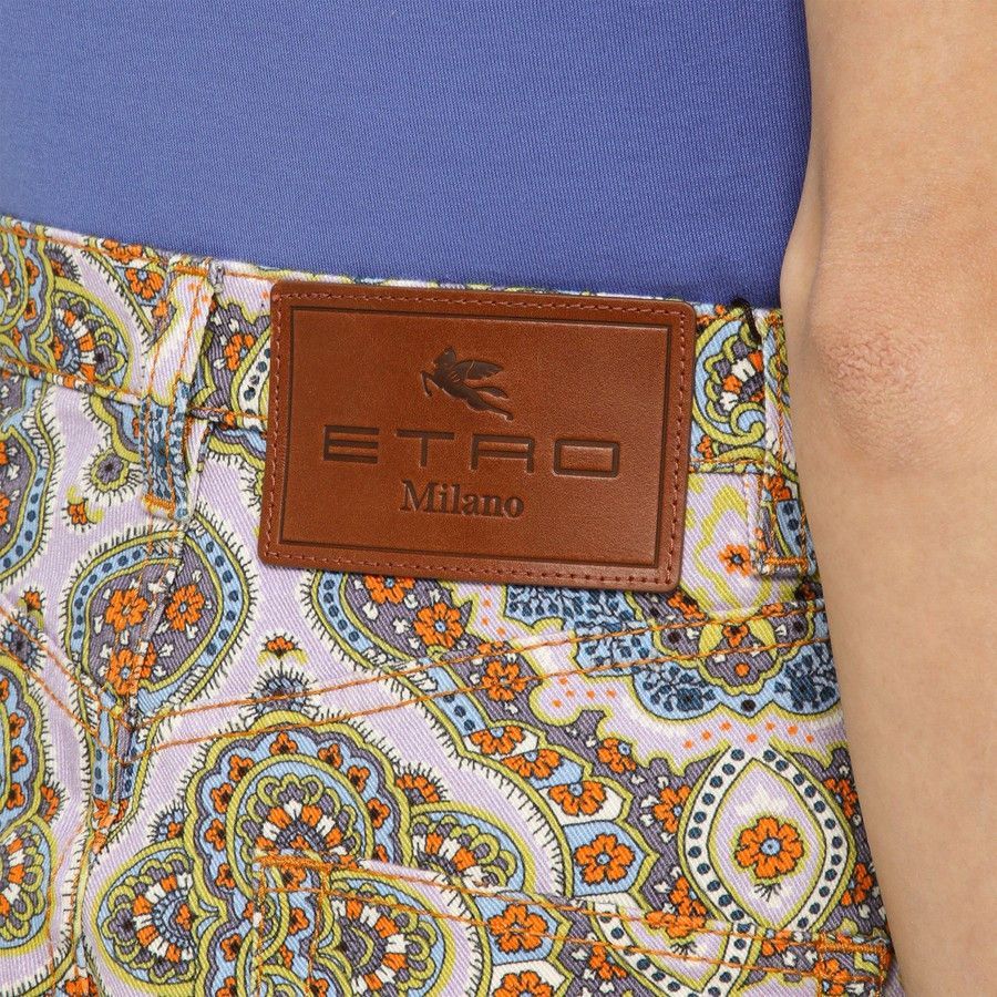 Etro o1d2blof0824 Cotton Wide-Leg Trouser in Multicolor Size 27" / US 4 / IT 40 - 5 Thumbnail