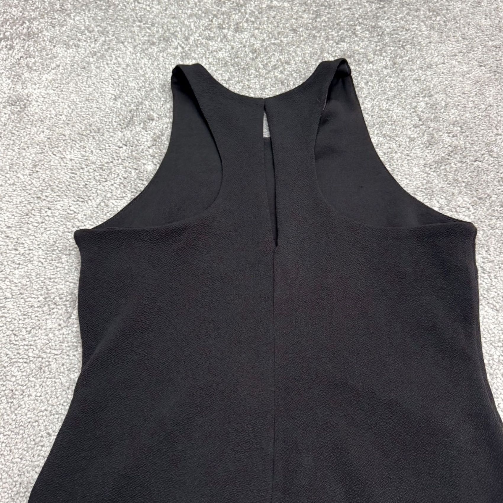 Vintage Leith Halter Asymmetrical Wrap Hem Sheath Dress Womens XS Black Crepe Stretch Size XS / US 0-2 / IT 36-38 - 3 Thumbnail