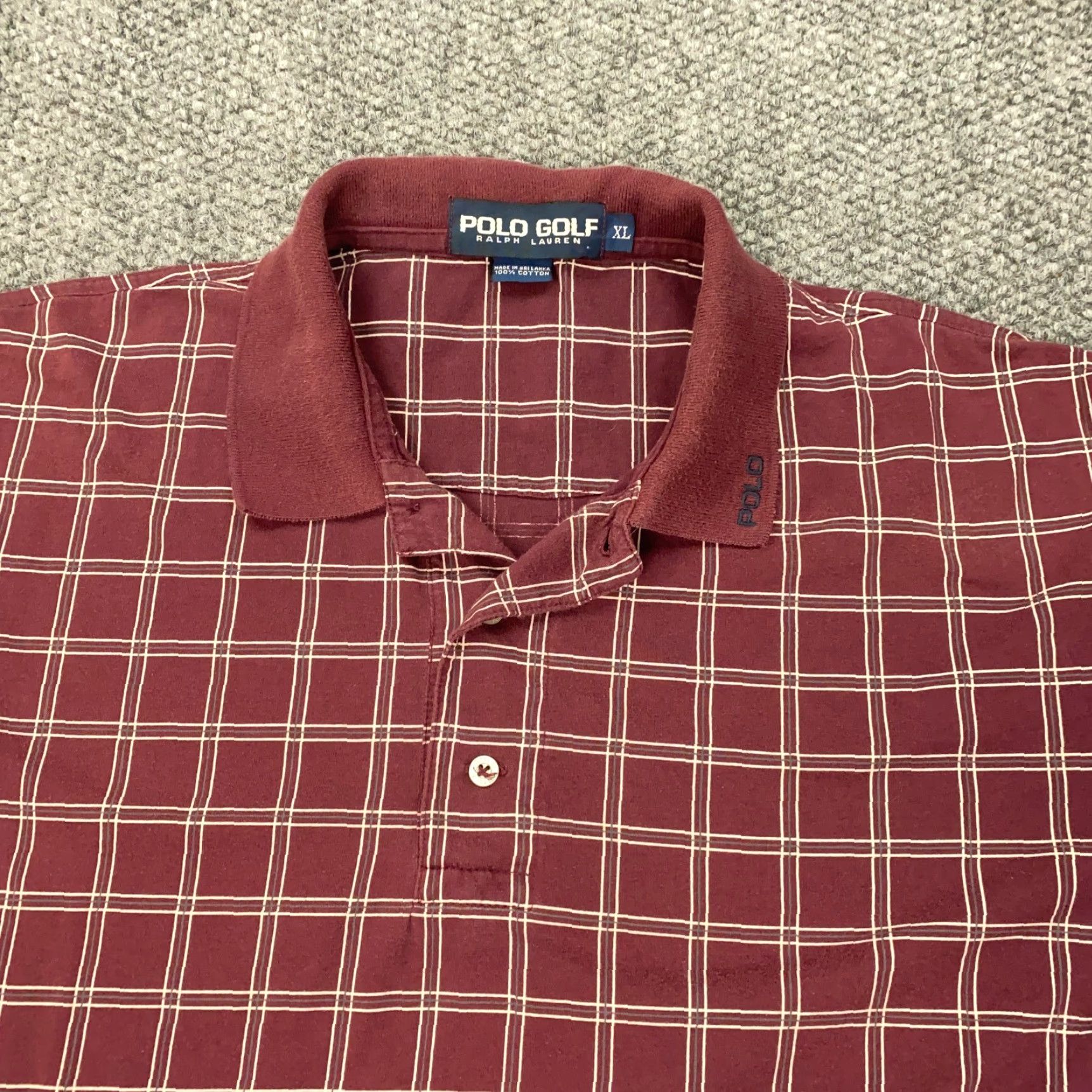 Polo Ralph Lauren VINTAGE Polo Ralph Lauren Shirt Mens XL Burgundy Plaid Embroidered Preppy Size US XL / EU 56 / 4 - 2 Thumbnail