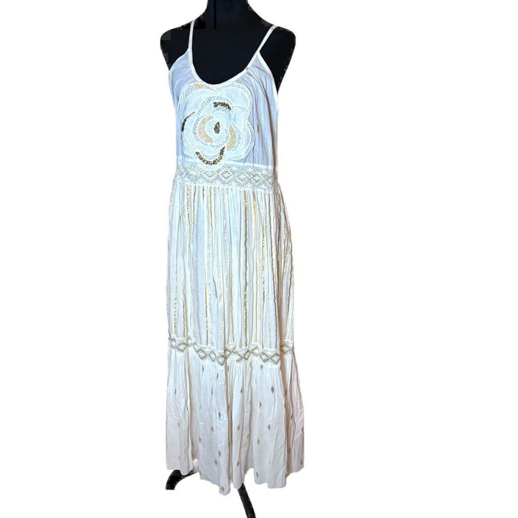 rokh Barok dress NWT white and gold Size M / US 6-8 / IT 42-44 - 1 Thumbnail