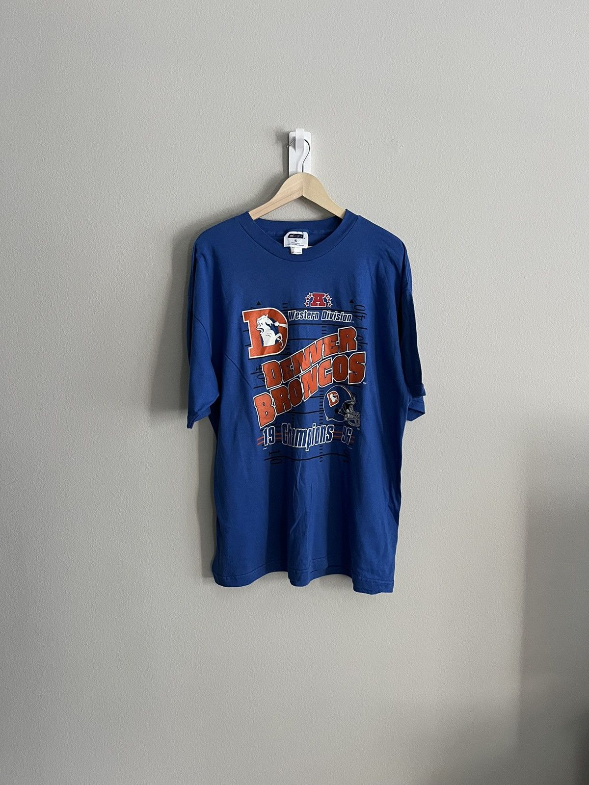 image of Made In USA x Nfl 1996/97 Denver Broncos T Shirt in Blue, Men's (Size XL)