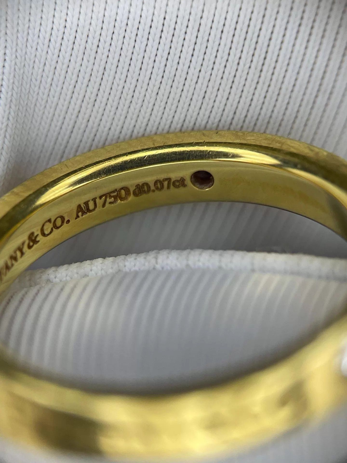 Tiffany & Co. Tiffany Gold Narrow 3-Diamond Initial Ring 49 No Accs Size ONE SIZE - 6 Thumbnail