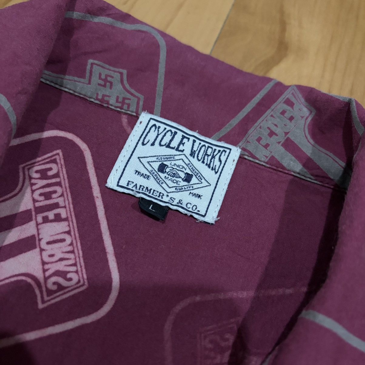 Japanese Brand Farmer's & co swastika one percent shirt Size US L / EU 52-54 / 3 - 3 Thumbnail